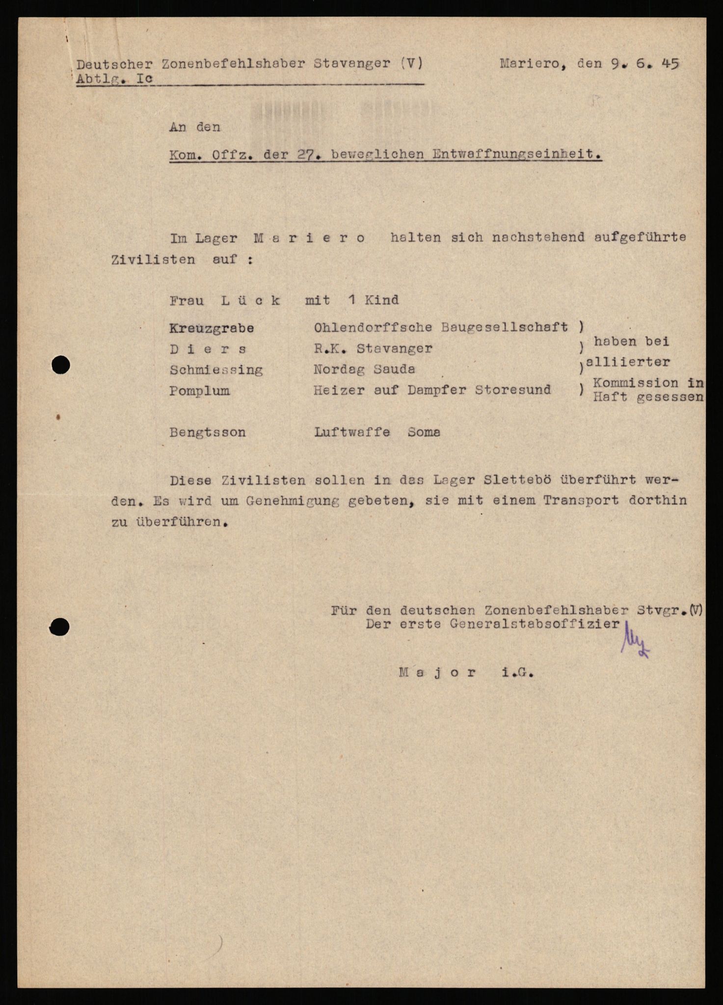 Deutscher Oberbefehlshaber Norwegen (DOBN), AV/RA-RAFA-2197/D/Dl/L0119: DB Zone Stavanger Abt. Ic, 1945, p. 448