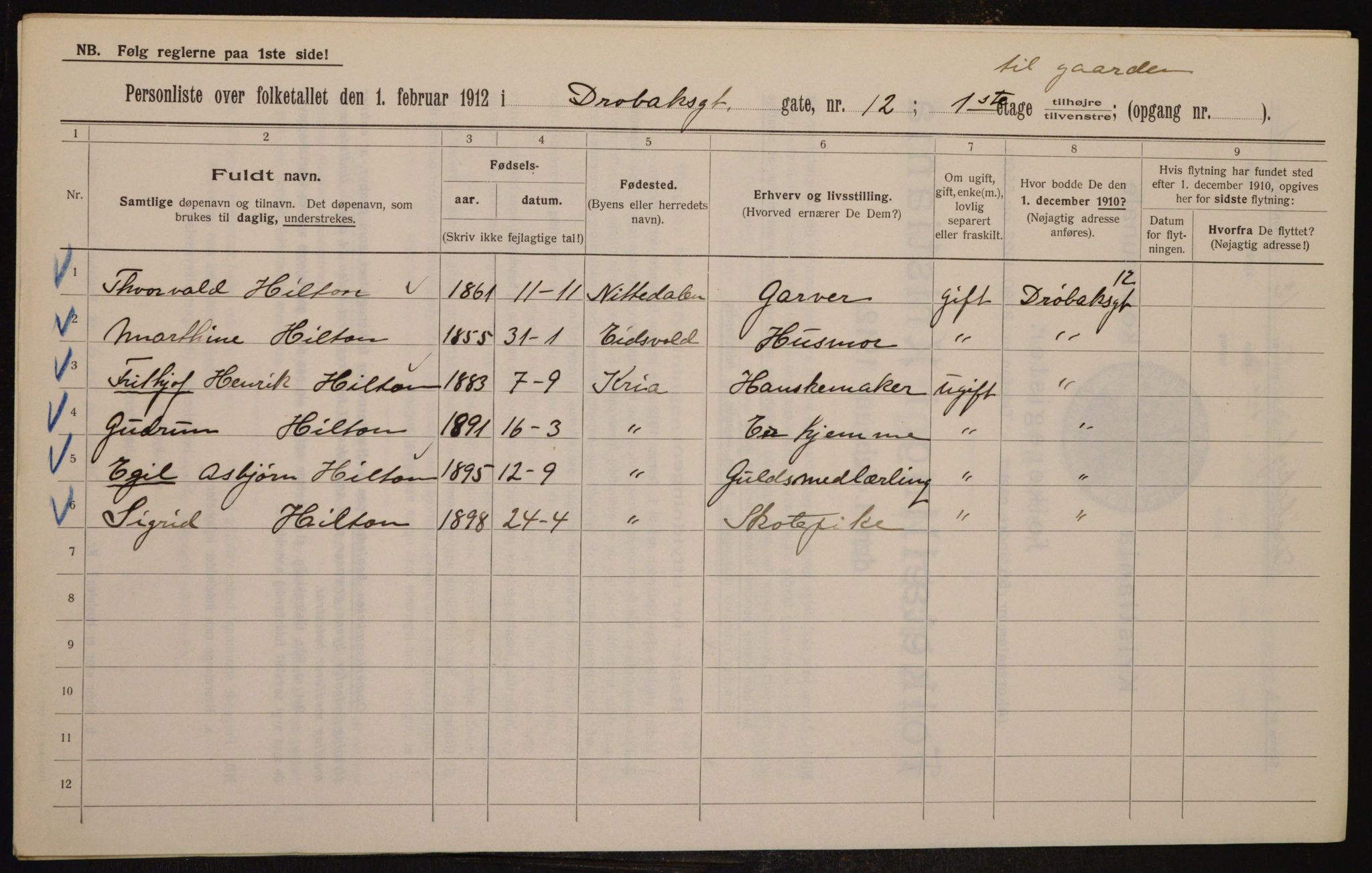 OBA, Municipal Census 1912 for Kristiania, 1912, p. 17347