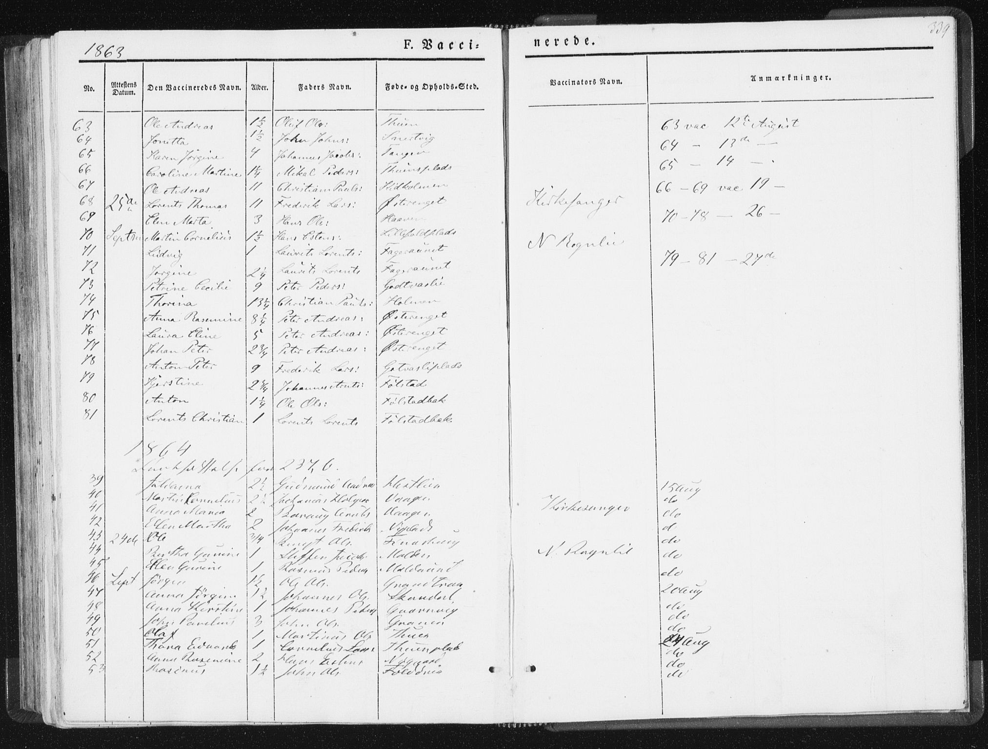 Ministerialprotokoller, klokkerbøker og fødselsregistre - Nord-Trøndelag, SAT/A-1458/744/L0418: Parish register (official) no. 744A02, 1843-1866, p. 339
