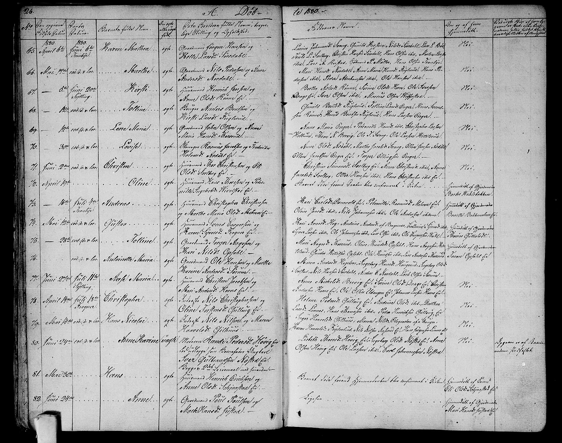 Lier kirkebøker, AV/SAKO-A-230/F/Fa/L0010: Parish register (official) no. I 10, 1827-1843, p. 26