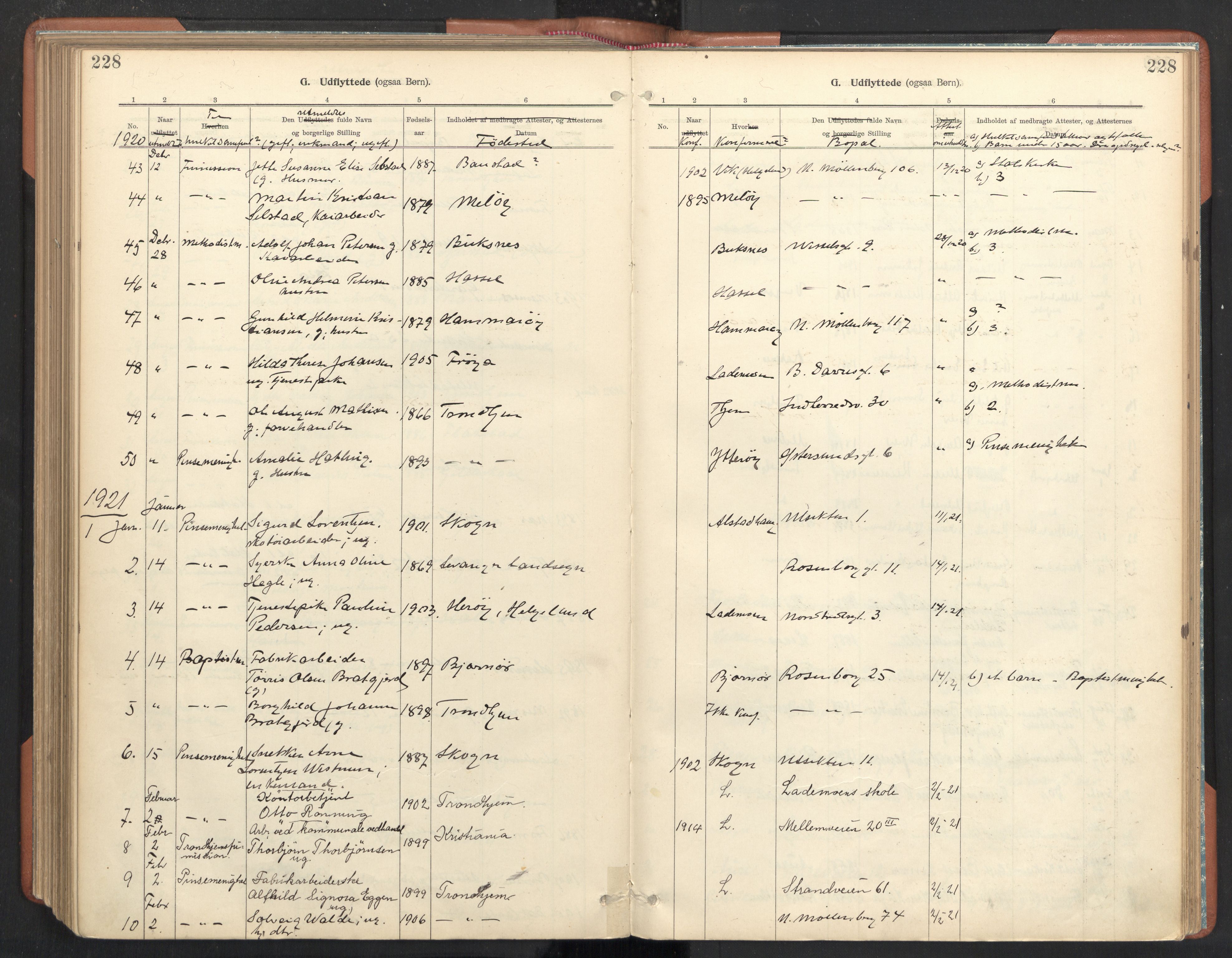 Ministerialprotokoller, klokkerbøker og fødselsregistre - Sør-Trøndelag, SAT/A-1456/605/L0244: Parish register (official) no. 605A06, 1908-1954, p. 228