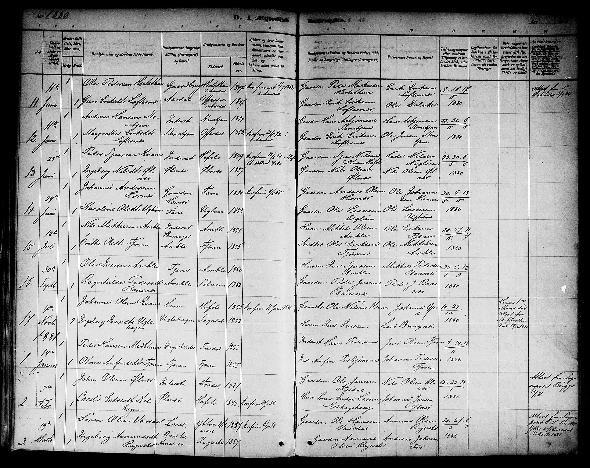 Sogndal sokneprestembete, SAB/A-81301/H/Haa/Haab/L0001: Parish register (official) no. B 1, 1878-1899, p. 113