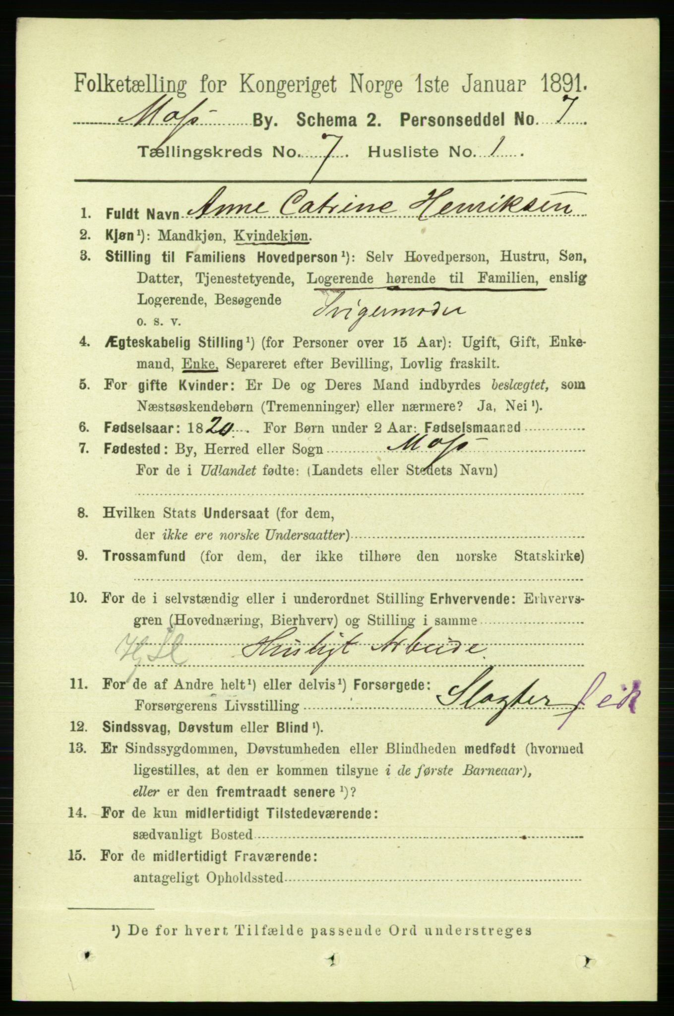 RA, 1891 census for 0104 Moss, 1891, p. 3558