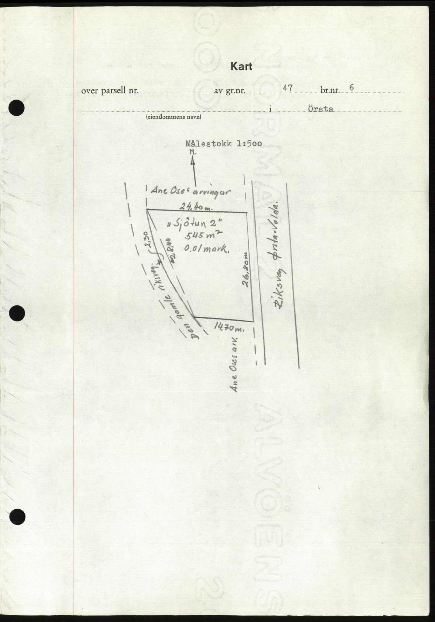 Søre Sunnmøre sorenskriveri, AV/SAT-A-4122/1/2/2C/L0105: Mortgage book no. 31A, 1956-1957, Diary no: : 2622/1956