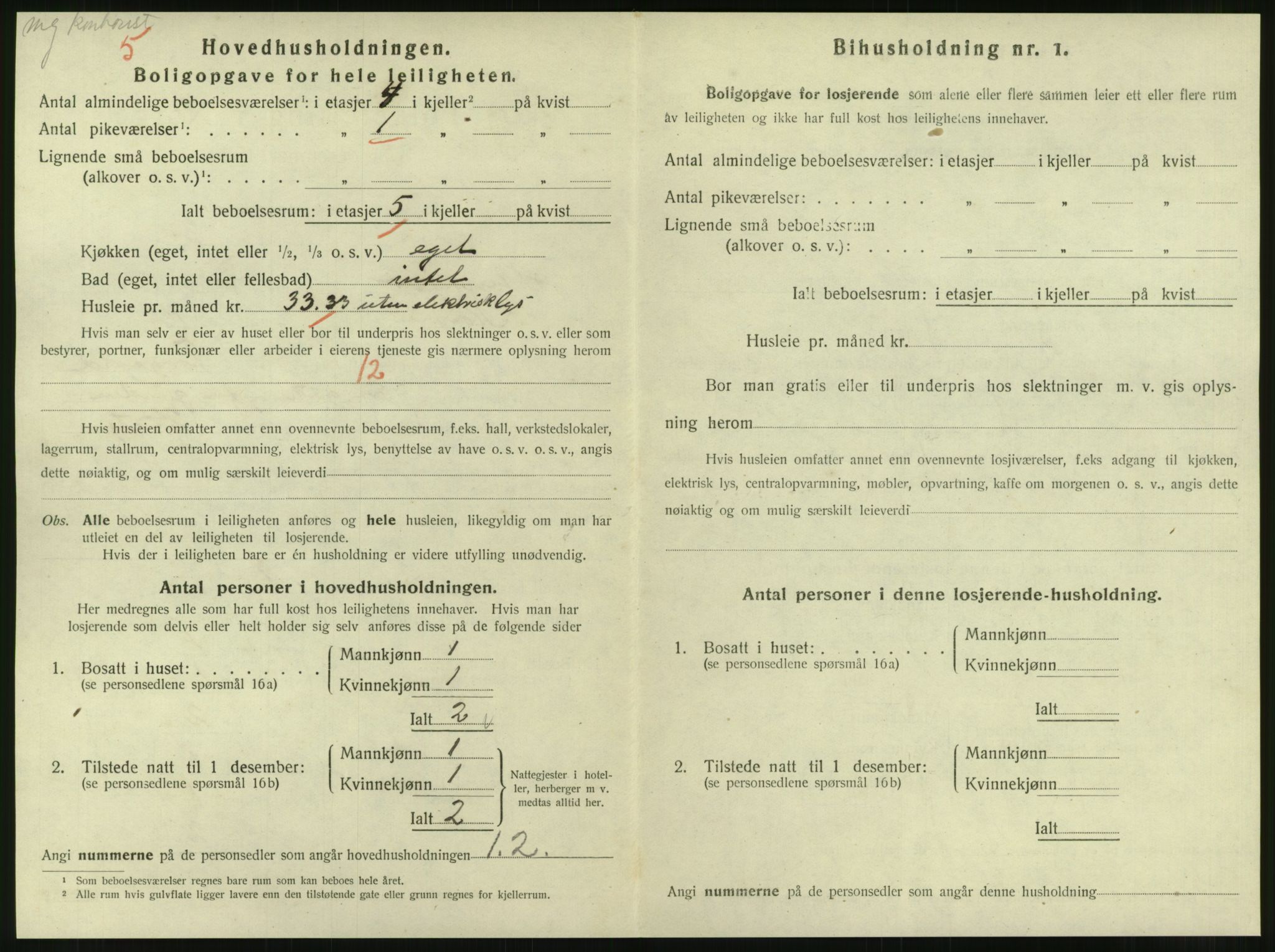 SAT, 1920 census for Steinkjer, 1920, p. 1707