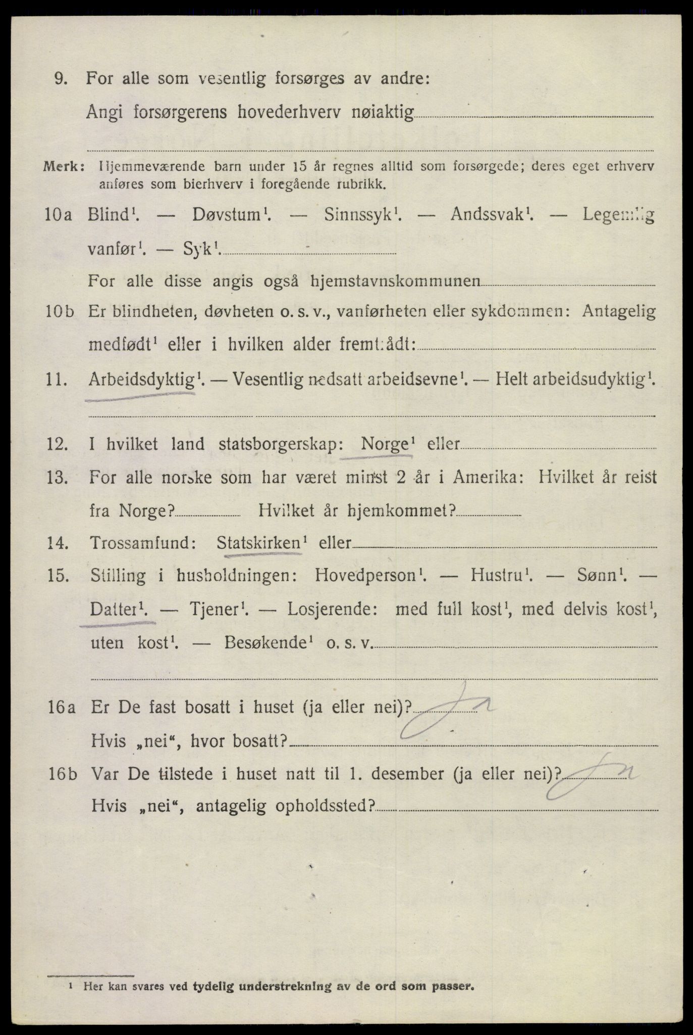 SAKO, 1920 census for Sem, 1920, p. 9592