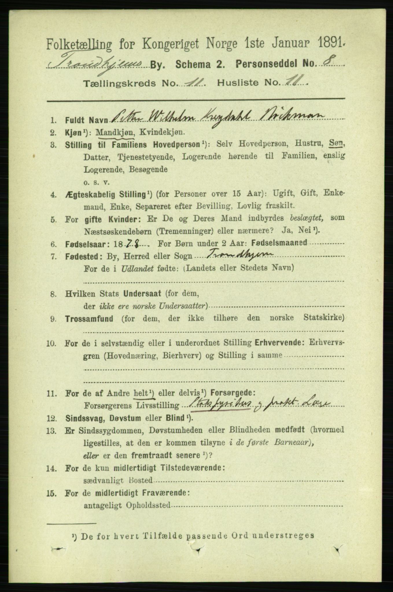 RA, 1891 census for 1601 Trondheim, 1891, p. 9325