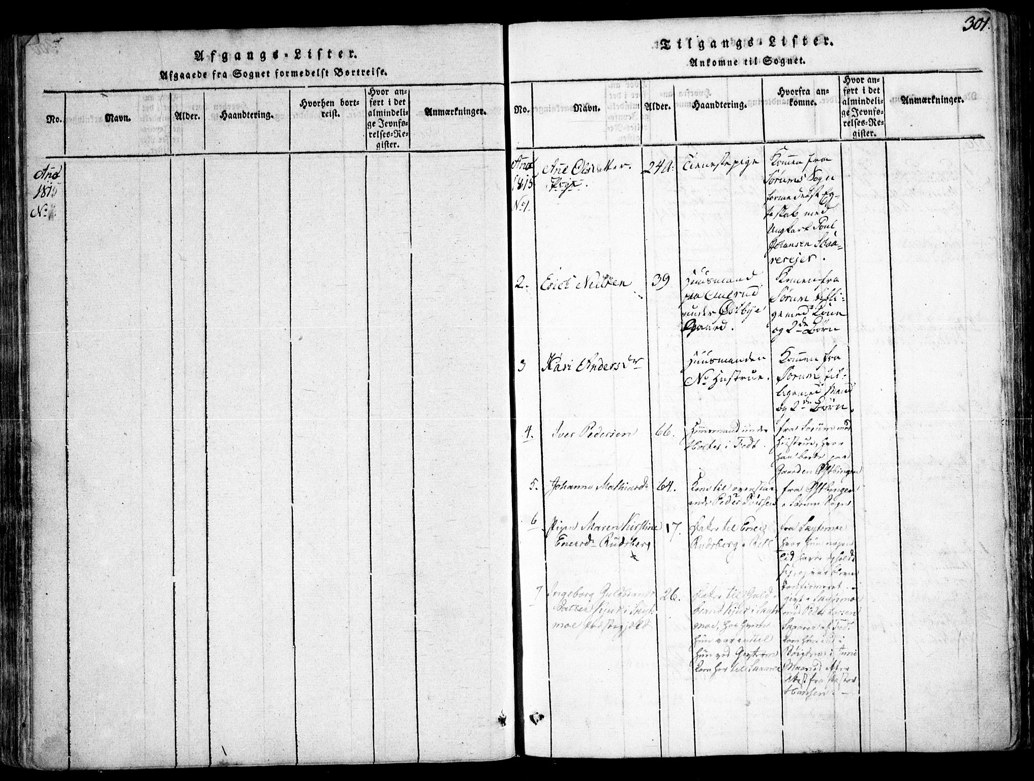 Fet prestekontor Kirkebøker, SAO/A-10370a/F/Fa/L0008: Parish register (official) no. I 8, 1815-1842, p. 301