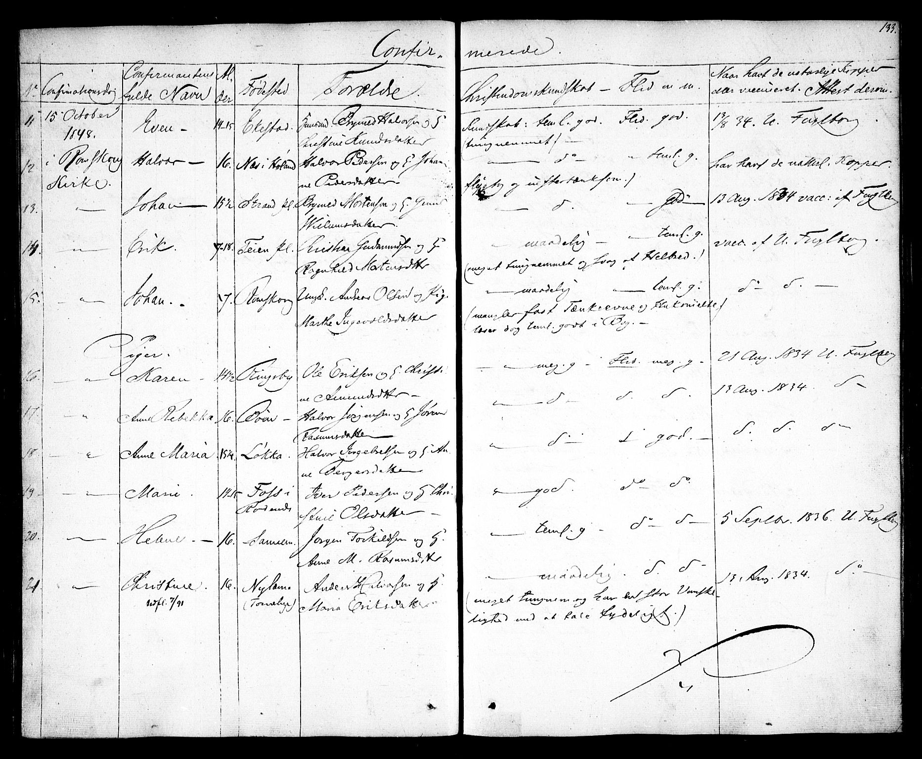 Rødenes prestekontor Kirkebøker, AV/SAO-A-2005/F/Fa/L0005: Parish register (official) no. I 5, 1838-1849, p. 133