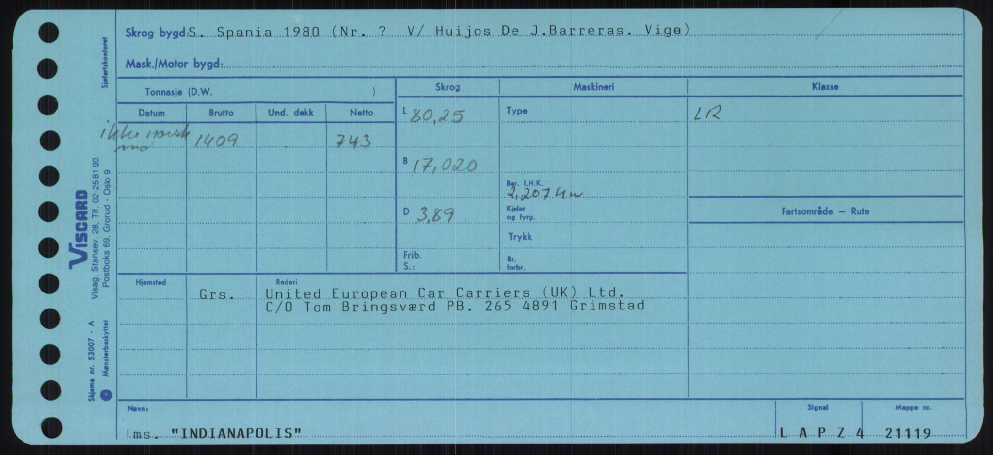 Sjøfartsdirektoratet med forløpere, Skipsmålingen, AV/RA-S-1627/H/Ha/L0003/0001: Fartøy, Hilm-Mar / Fartøy, Hilm-Kol, p. 309
