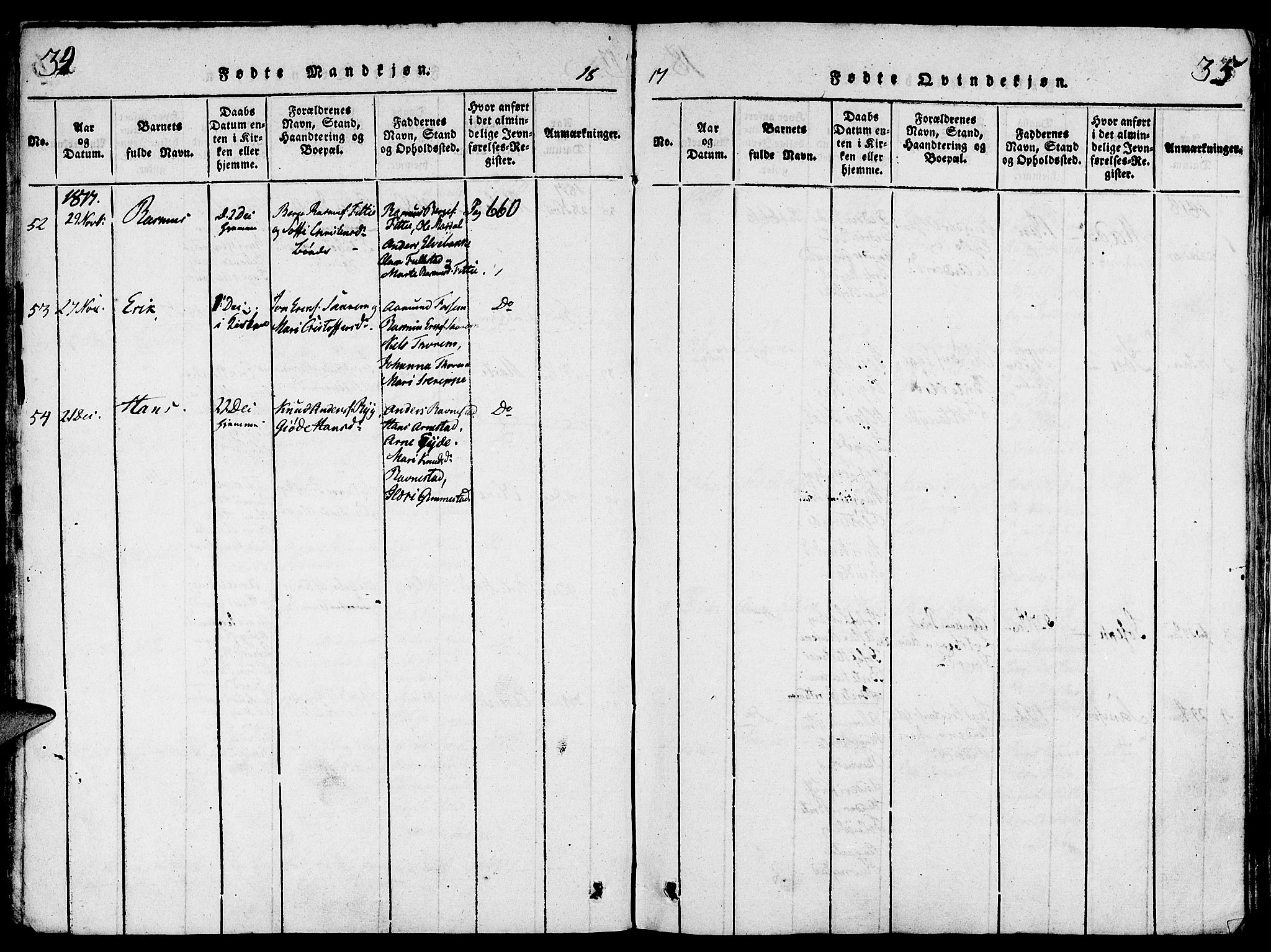 Gloppen sokneprestembete, SAB/A-80101/H/Haa/Haaa/L0006: Parish register (official) no. A 6, 1816-1826, p. 34-35