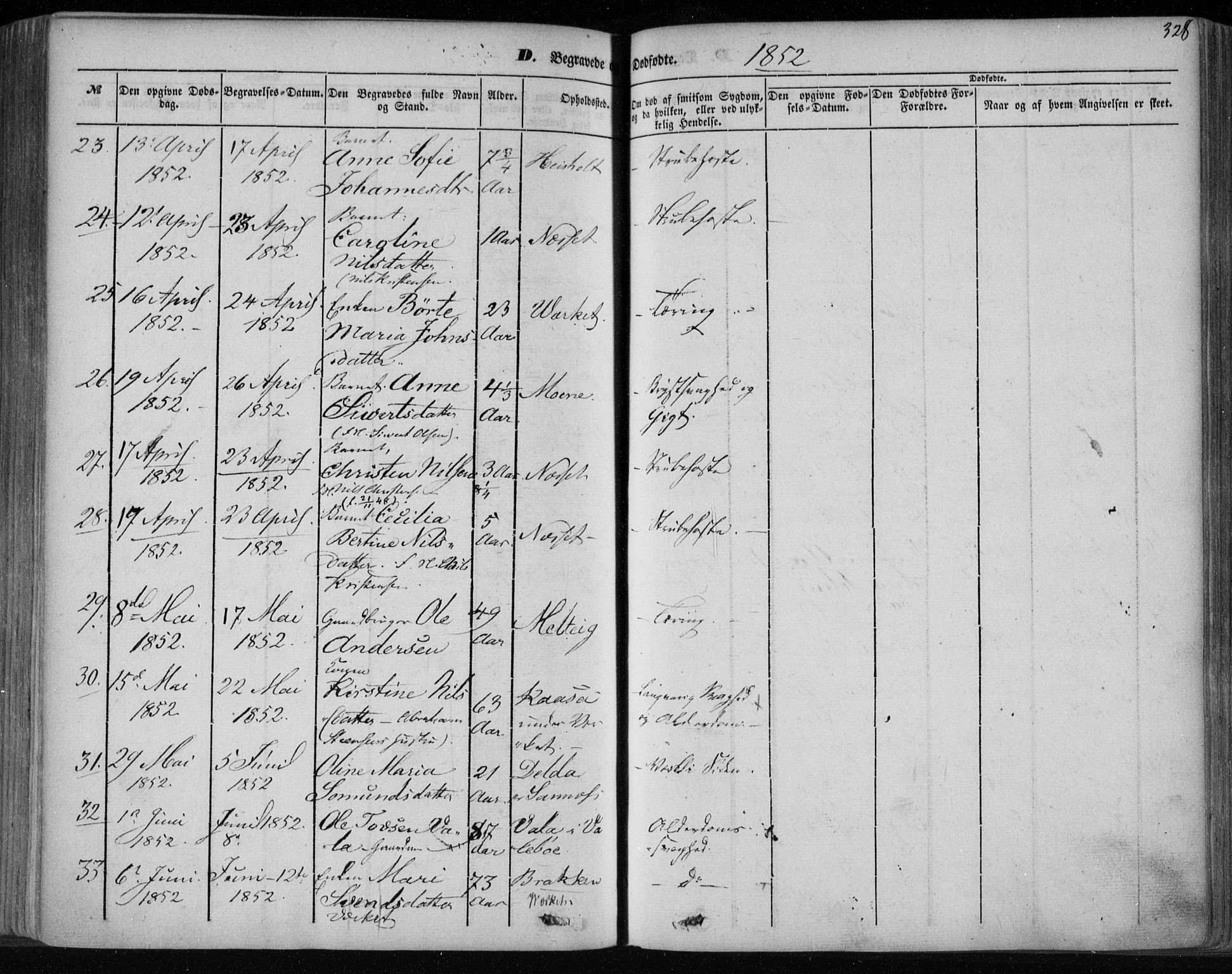 Holla kirkebøker, AV/SAKO-A-272/F/Fa/L0005: Parish register (official) no. 5, 1849-1860, p. 328