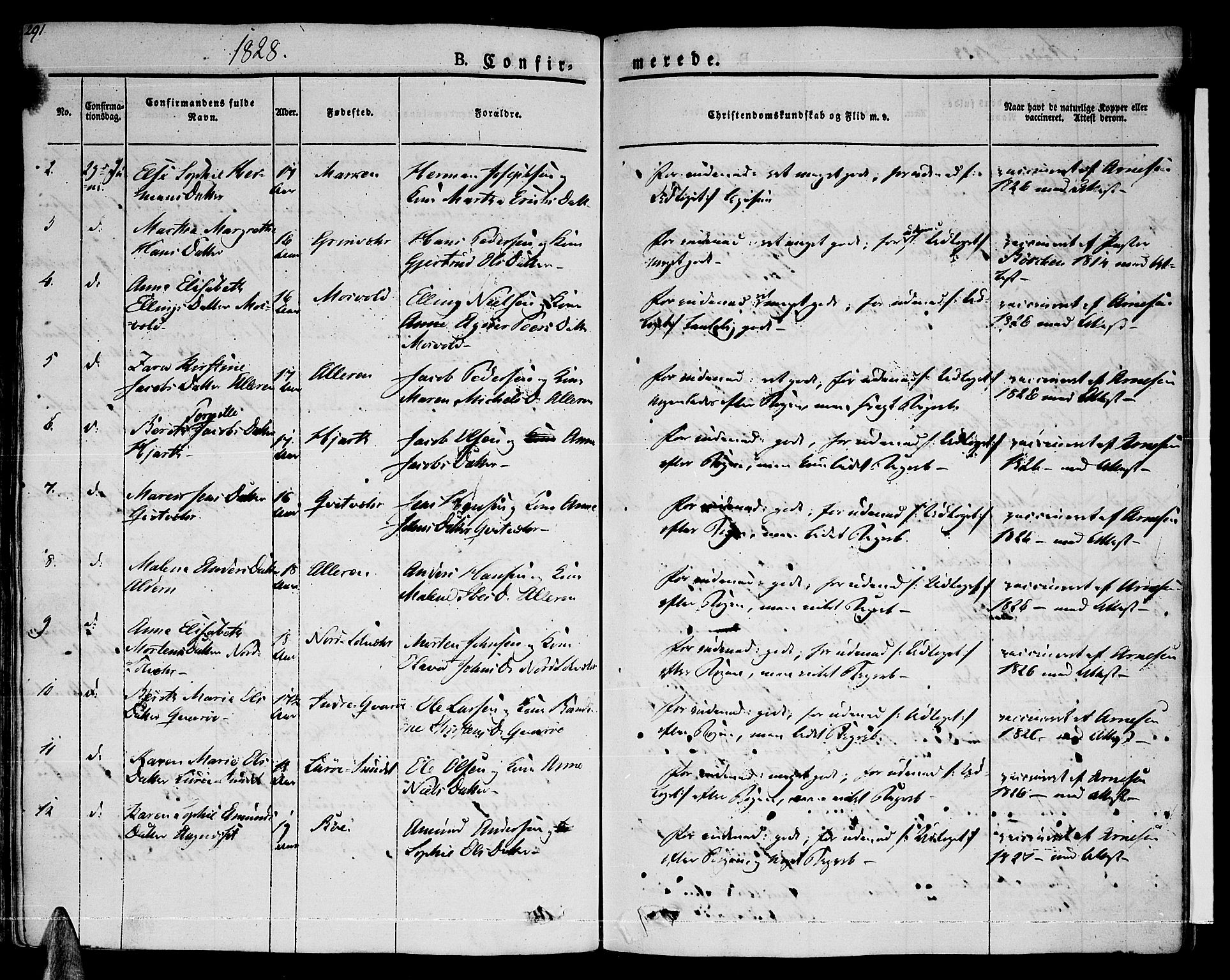 Ministerialprotokoller, klokkerbøker og fødselsregistre - Nordland, AV/SAT-A-1459/841/L0598: Parish register (official) no. 841A06 /1, 1825-1844, p. 291