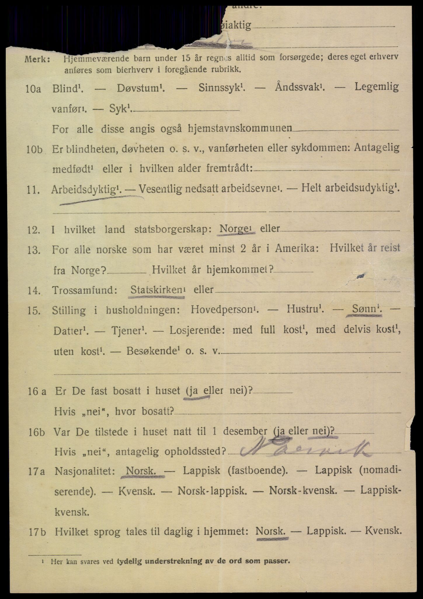 SAT, 1920 census for Borge, 1920, p. 9418