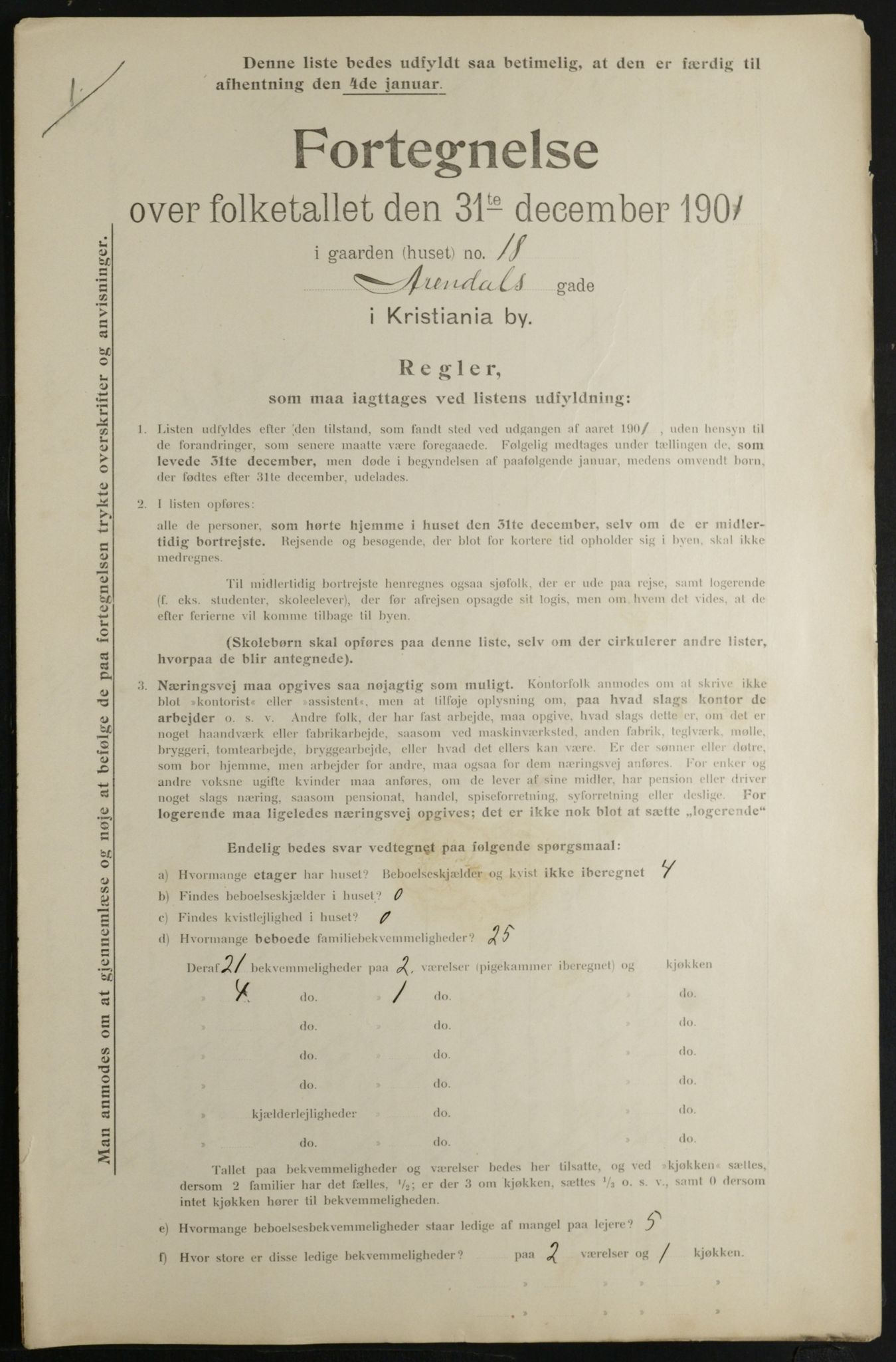 OBA, Municipal Census 1901 for Kristiania, 1901, p. 420