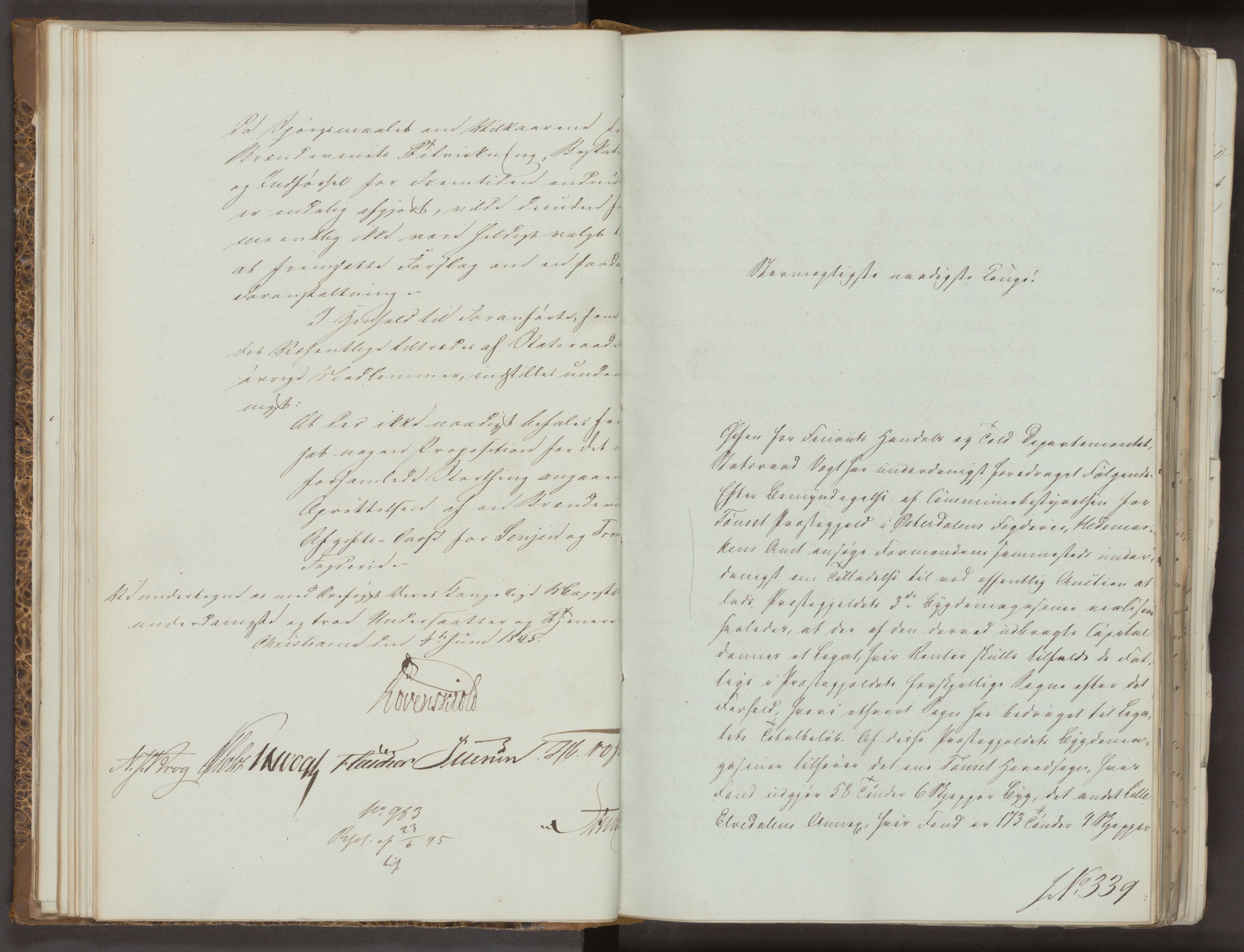 Statsrådsavdelingen i Stockholm, AV/RA-S-1003/D/Da/L0217: Regjeringsinnstillinger nr. 323-474, 1845