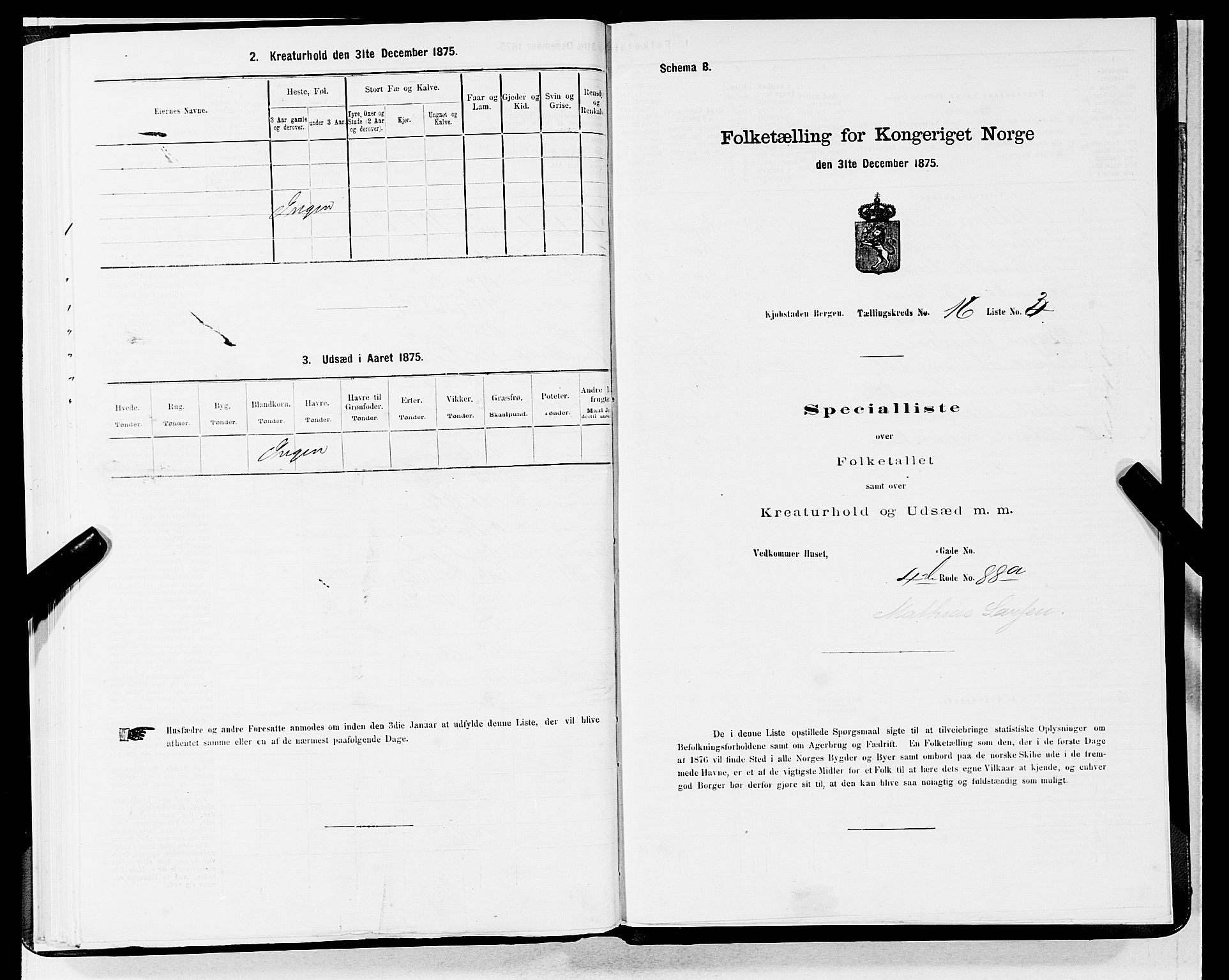 SAB, 1875 census for 1301 Bergen, 1875, p. 800