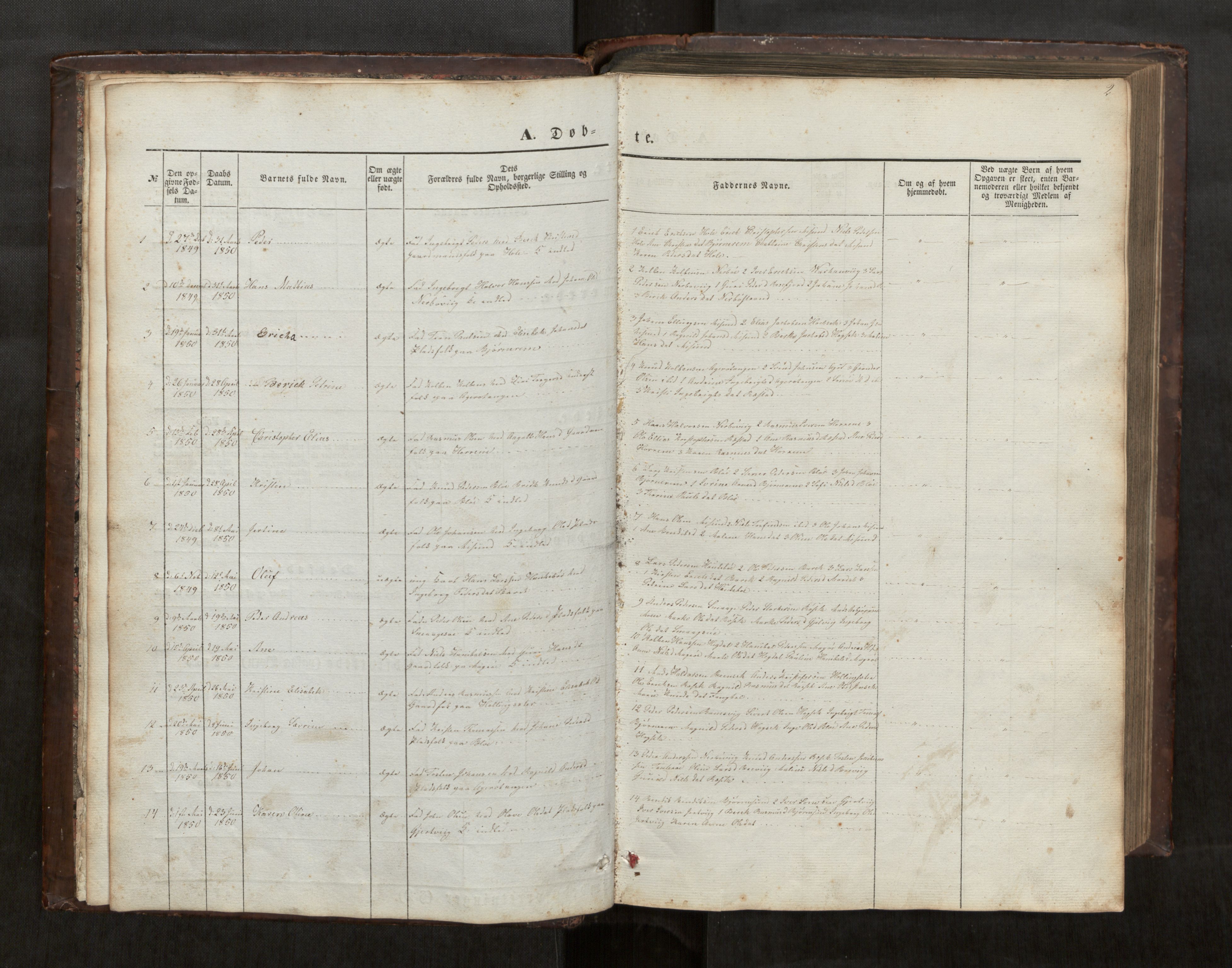 Aukra sokneprestkontor, SAT/A-1053/2/H/Ha/Hab/L0001: Parish register (copy) no. 1, 1850-1851, p. 2