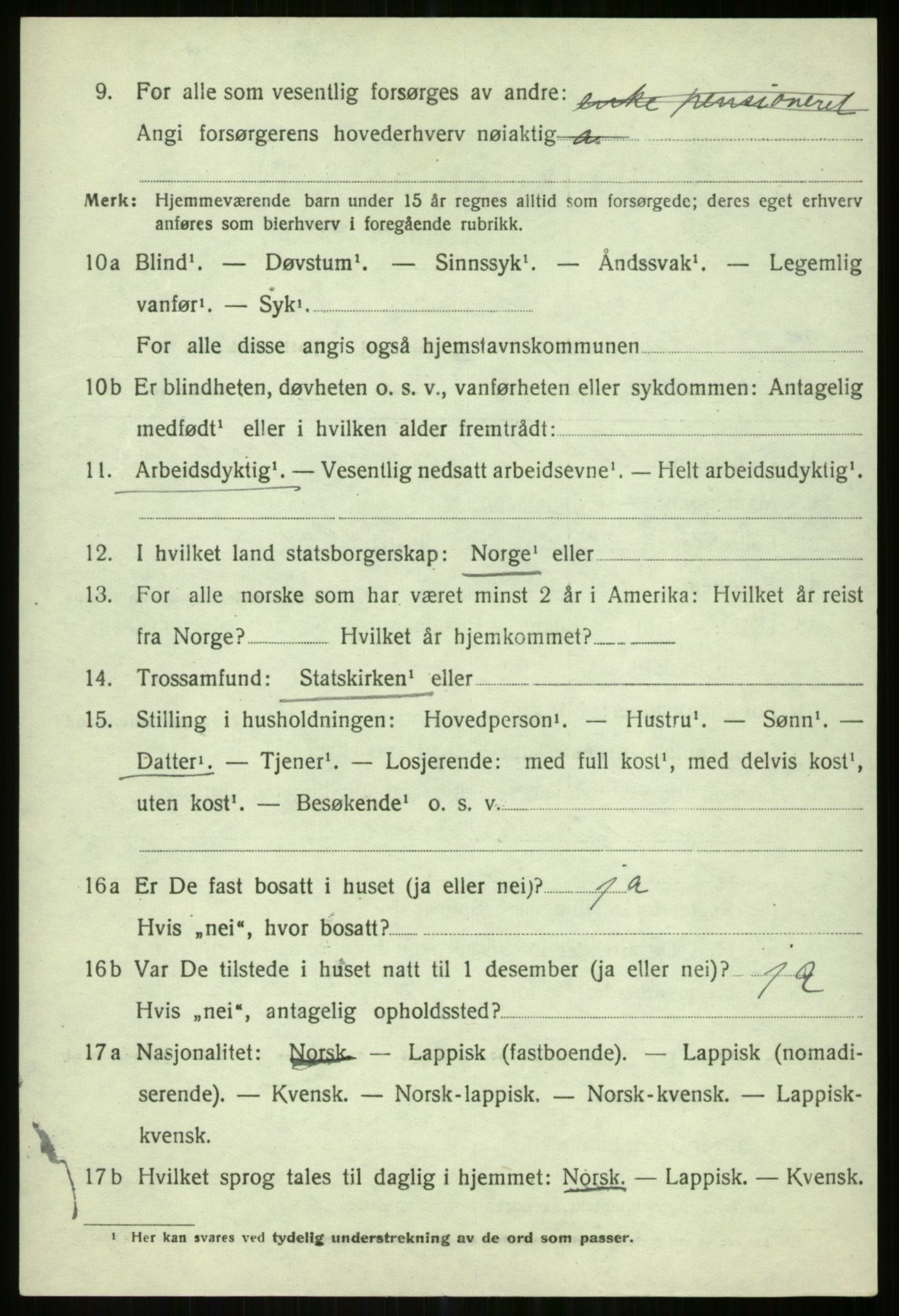 SATØ, 1920 census for Karlsøy, 1920, p. 5256
