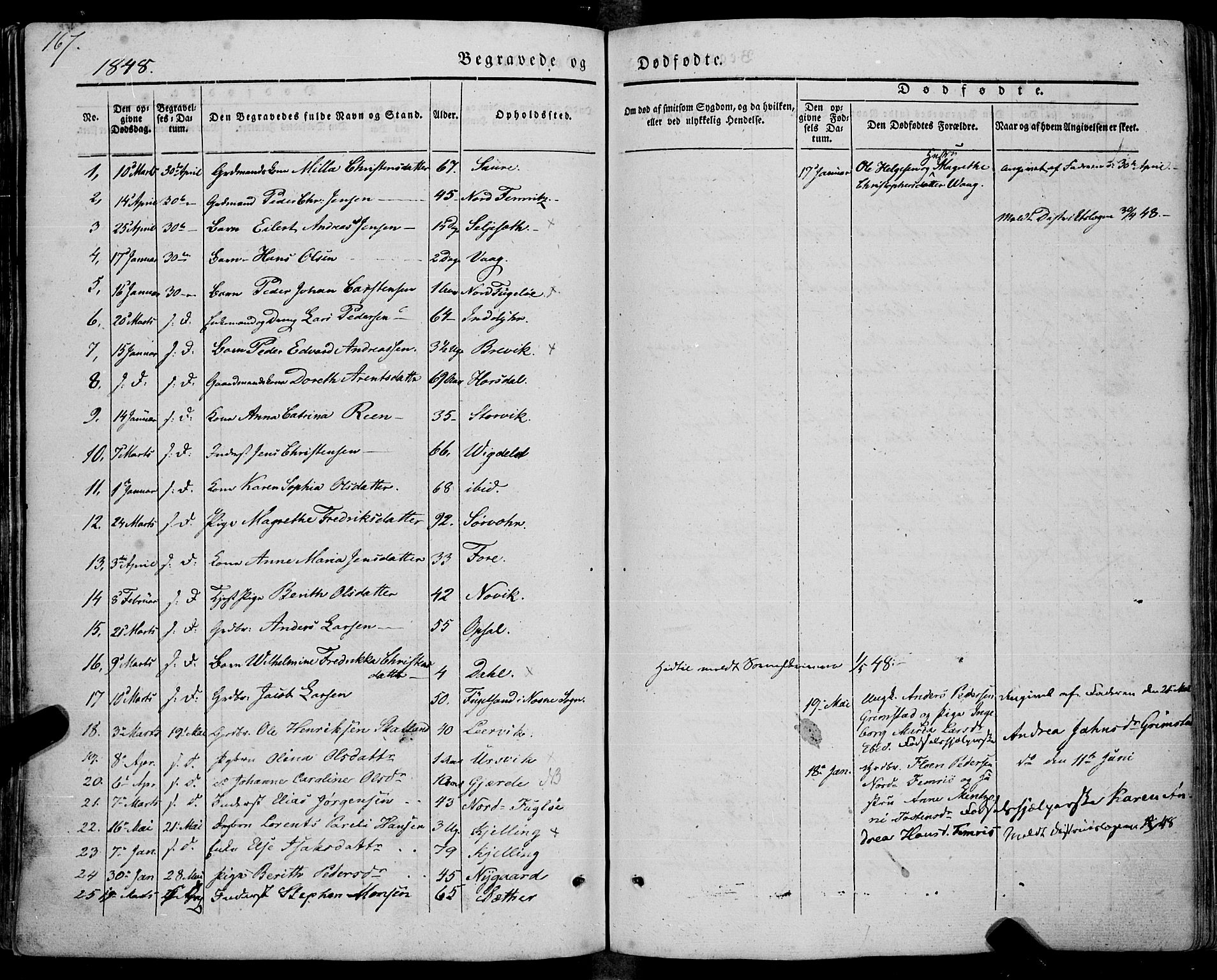 Ministerialprotokoller, klokkerbøker og fødselsregistre - Nordland, SAT/A-1459/805/L0097: Parish register (official) no. 805A04, 1837-1861, p. 167