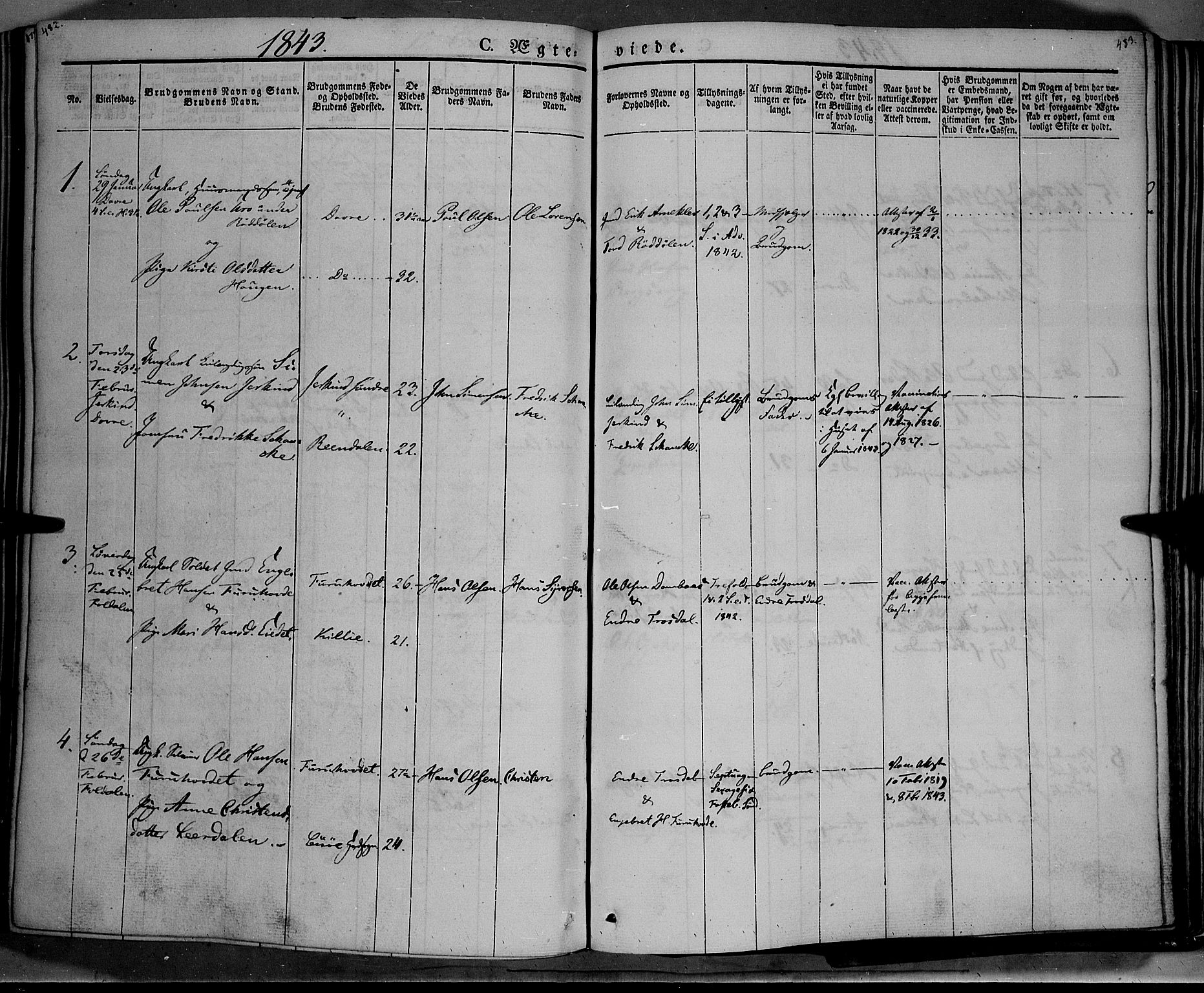 Lesja prestekontor, SAH/PREST-068/H/Ha/Haa/L0006: Parish register (official) no. 6A, 1843-1854, p. 482-483