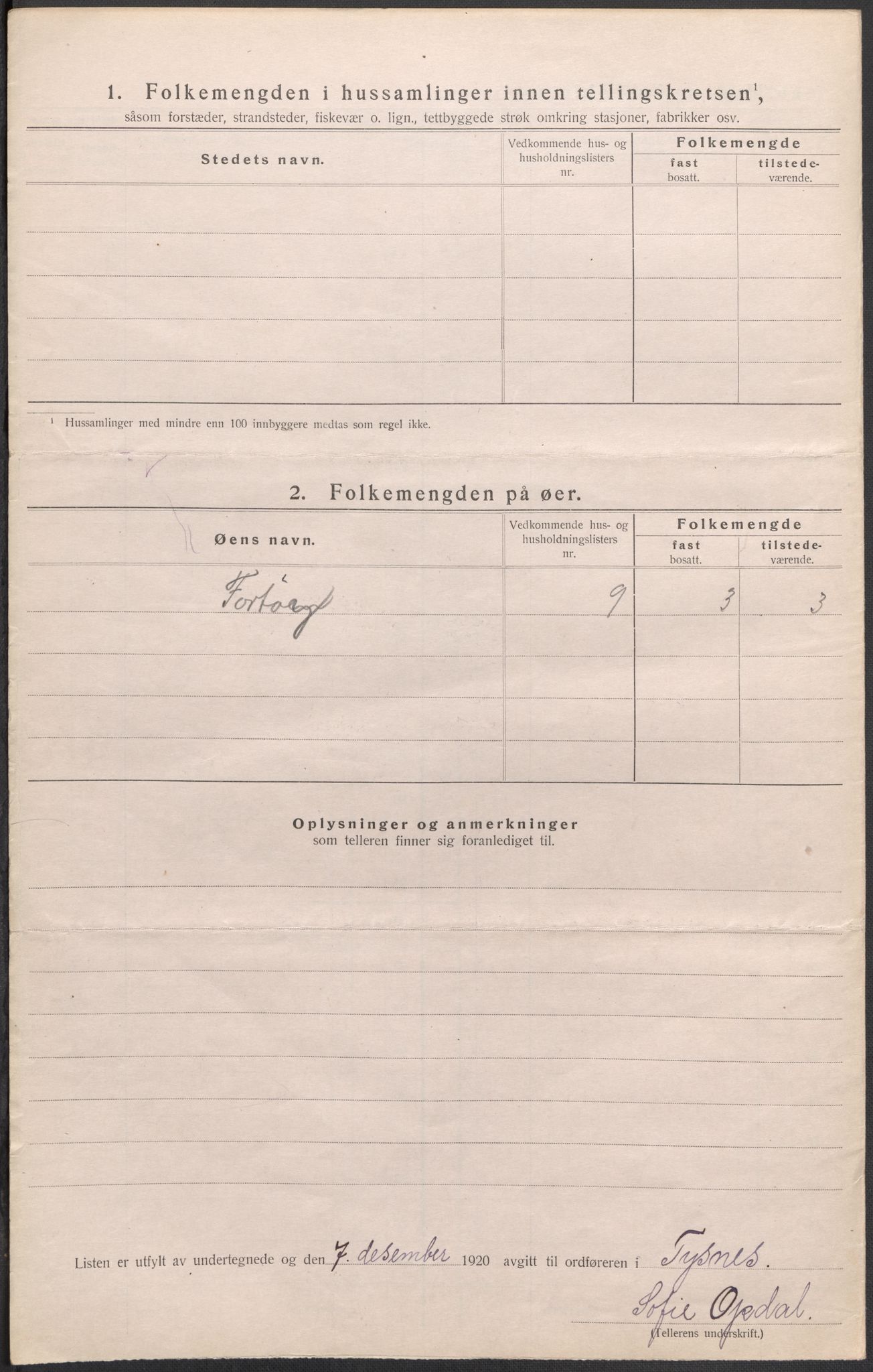 SAB, 1920 census for Tysnes, 1920, p. 22