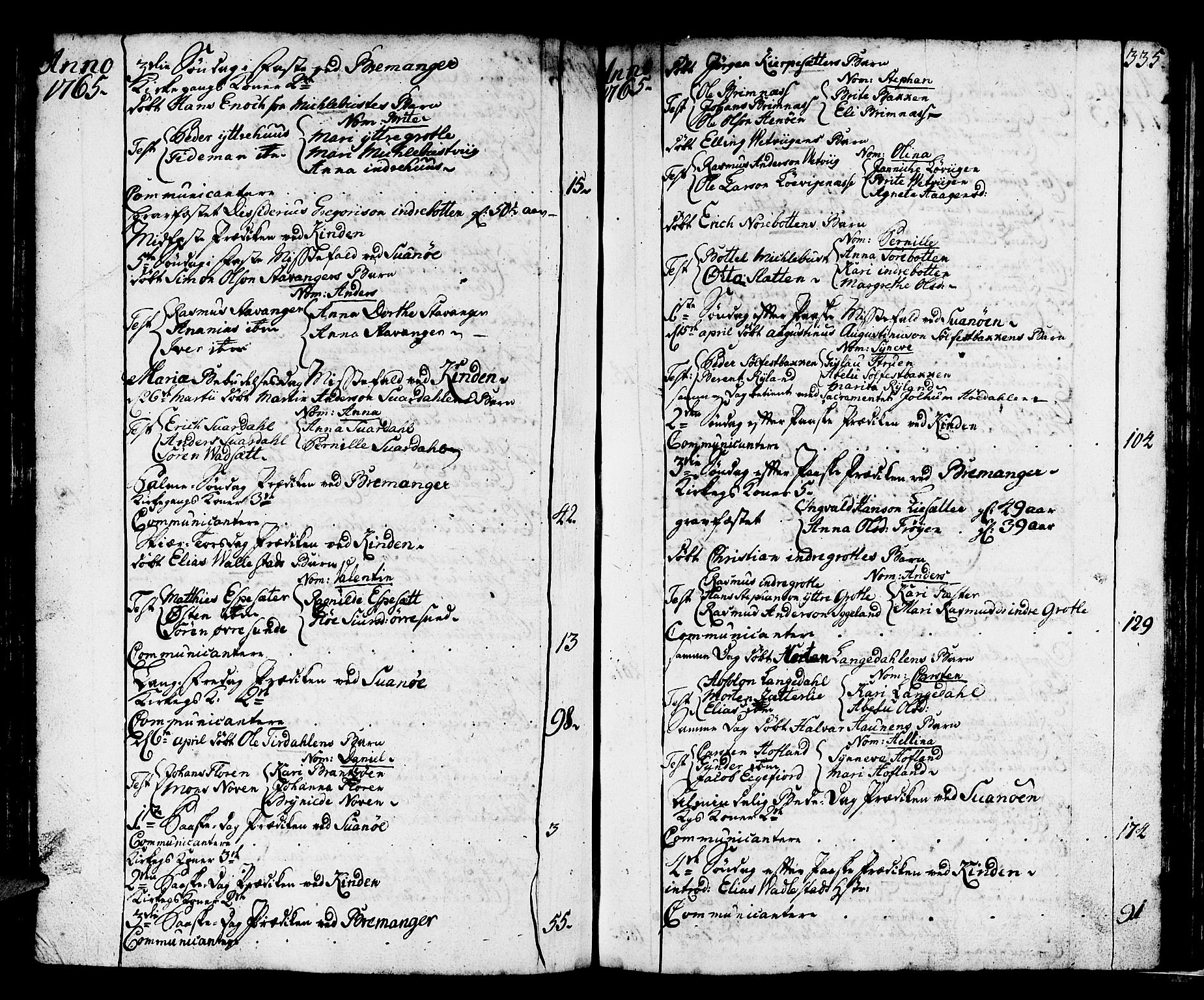 Kinn sokneprestembete, AV/SAB-A-80801/H/Haa/Haaa/L0002: Parish register (official) no. A 2, 1729-1785, p. 335