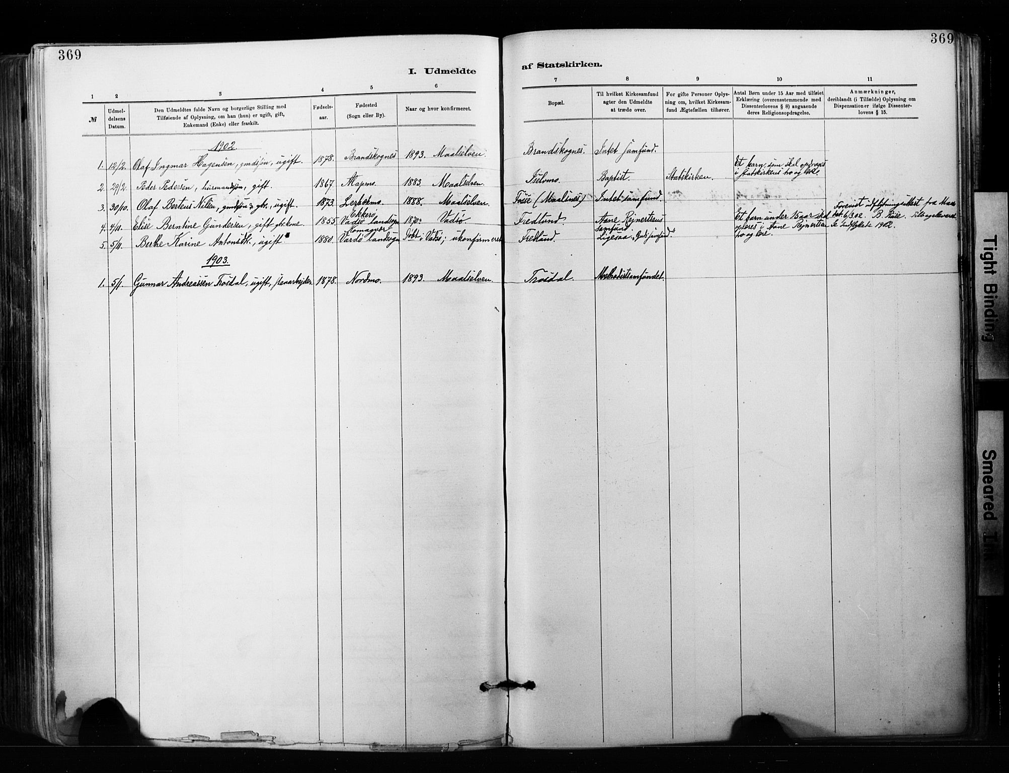 Målselv sokneprestembete, SATØ/S-1311/G/Ga/Gaa/L0007kirke: Parish register (official) no. 7, 1884-1903, p. 369