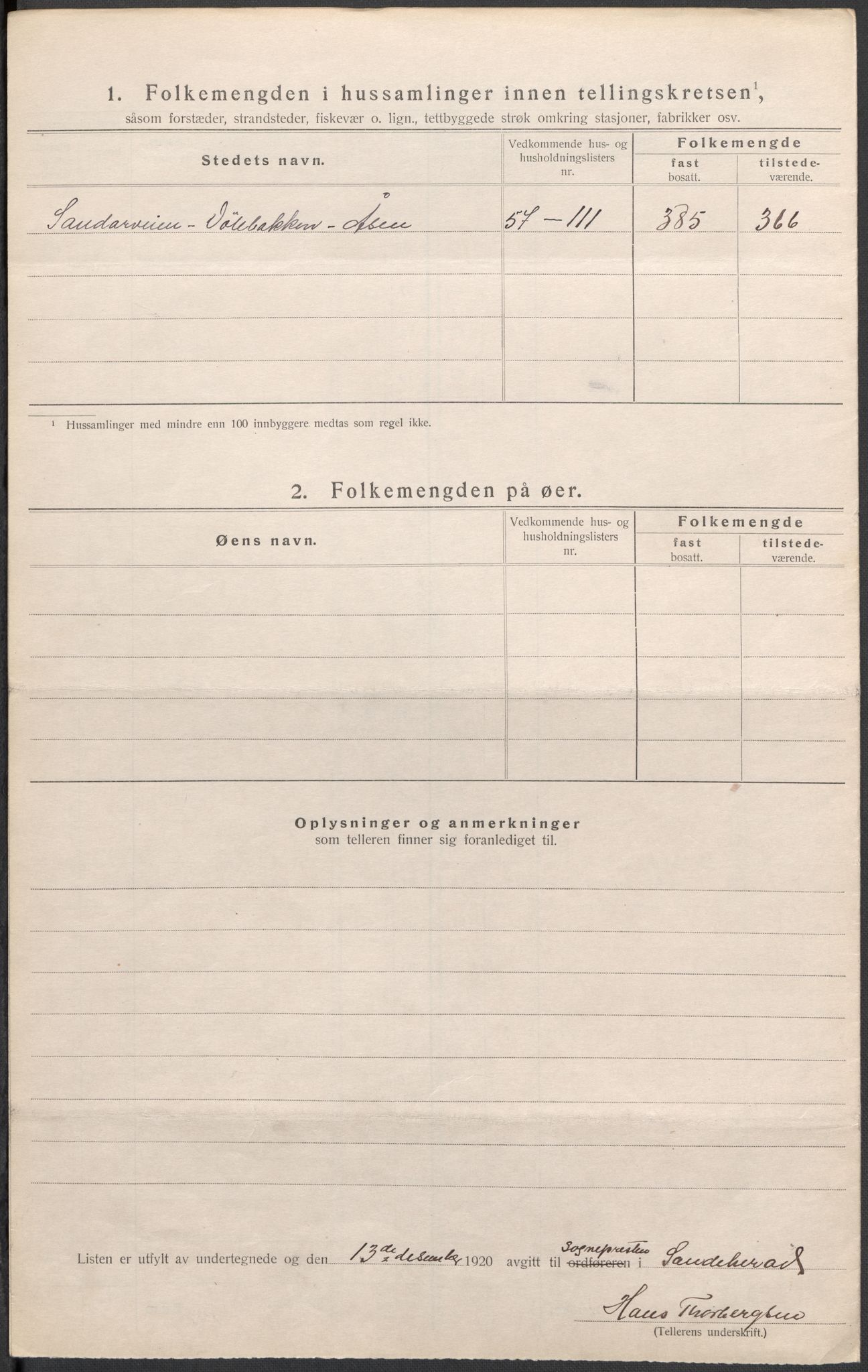 SAKO, 1920 census for Sandeherred, 1920, p. 27