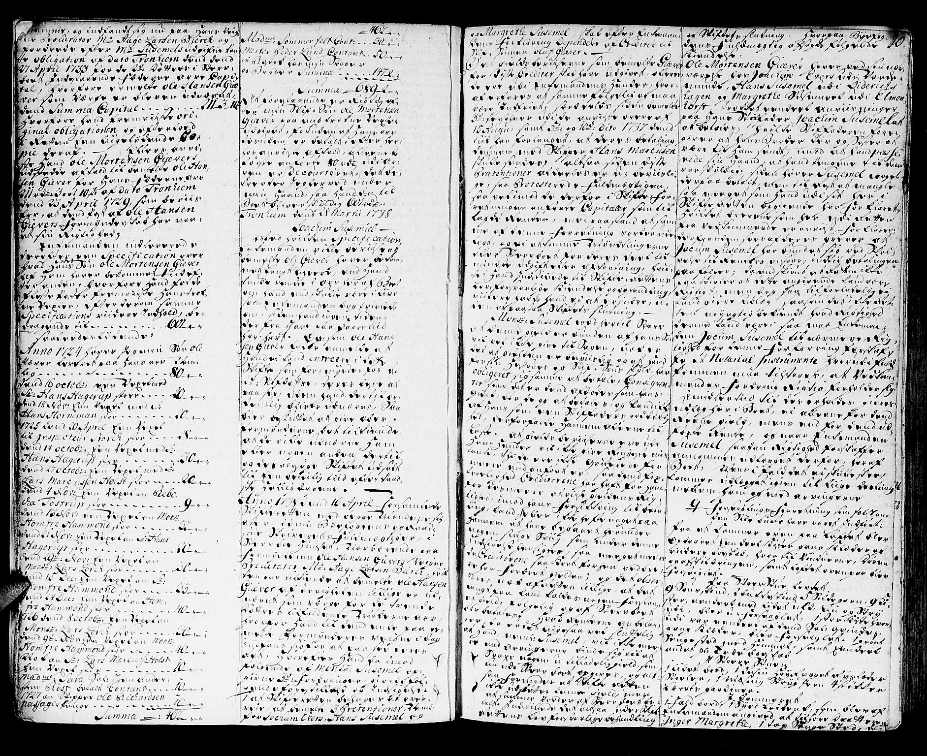 Trondheim byfogd, AV/SAT-A-0003/1/3/3A/L0014: Skifteprotokoll - gml.nr.13a. (m/ register), 1737-1742, p. 9b-10a