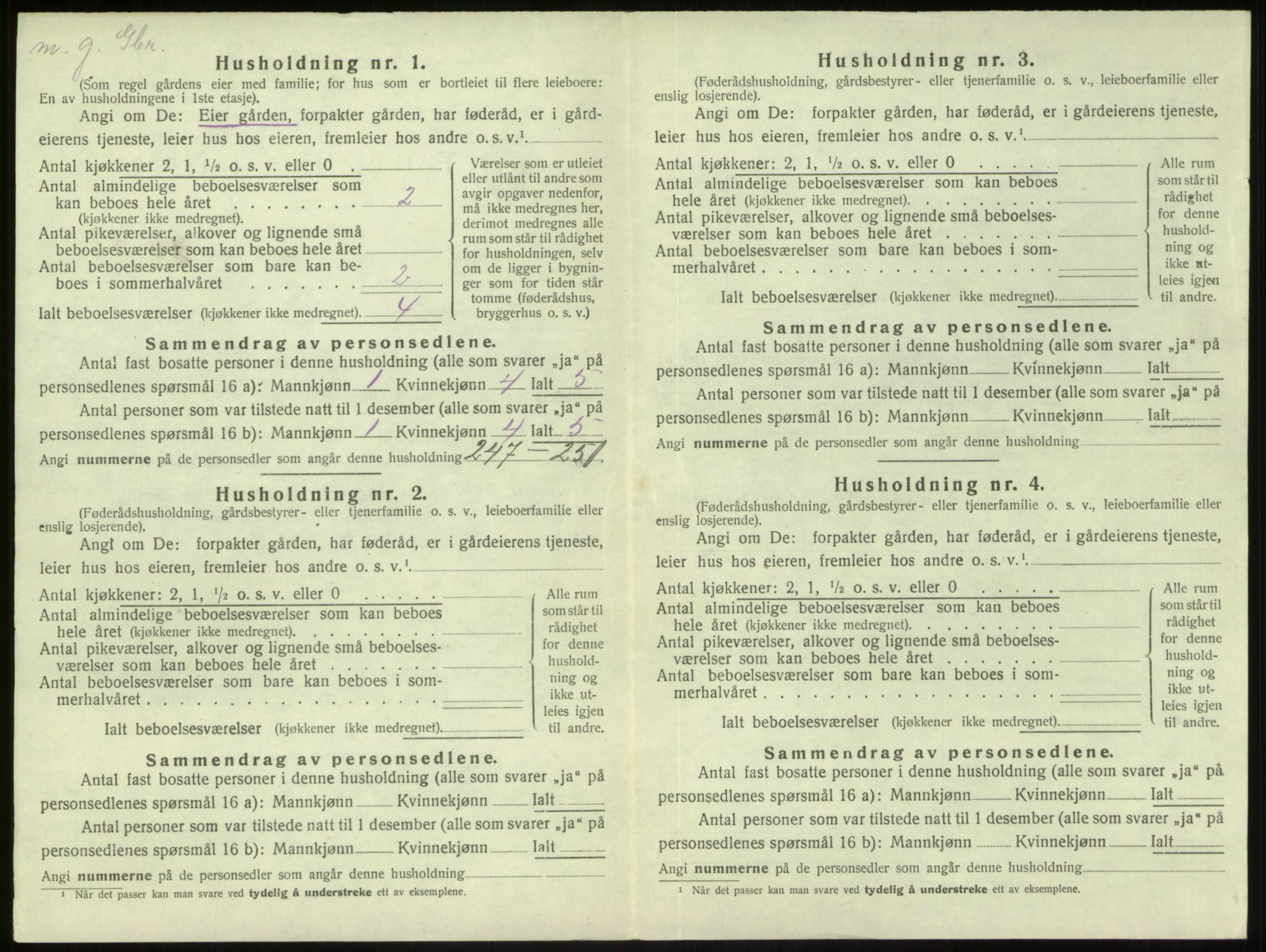 SAB, 1920 census for Gulen, 1920, p. 467