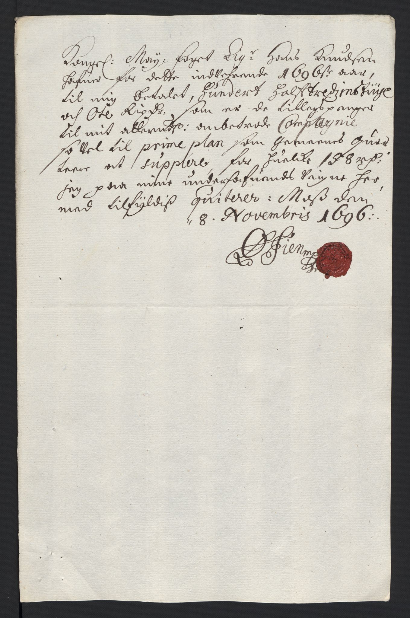 Rentekammeret inntil 1814, Reviderte regnskaper, Fogderegnskap, AV/RA-EA-4092/R04/L0124: Fogderegnskap Moss, Onsøy, Tune, Veme og Åbygge, 1696, p. 111