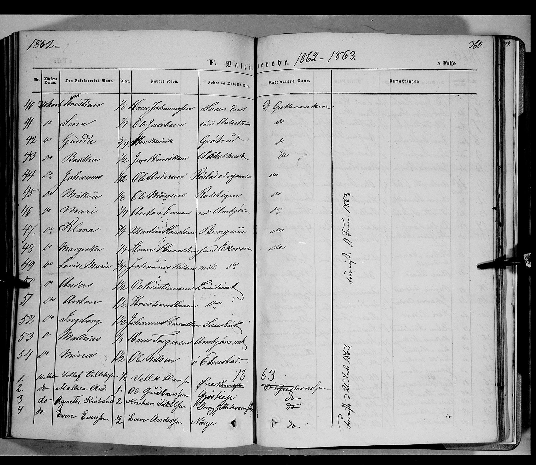 Biri prestekontor, SAH/PREST-096/H/Ha/Haa/L0005: Parish register (official) no. 5, 1843-1854, p. 360