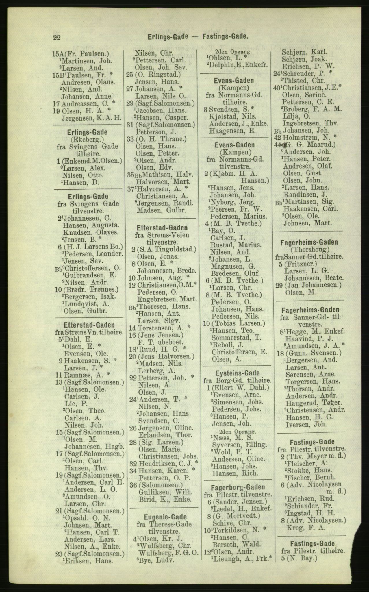 Kristiania/Oslo adressebok, PUBL/-, 1884, p. 22