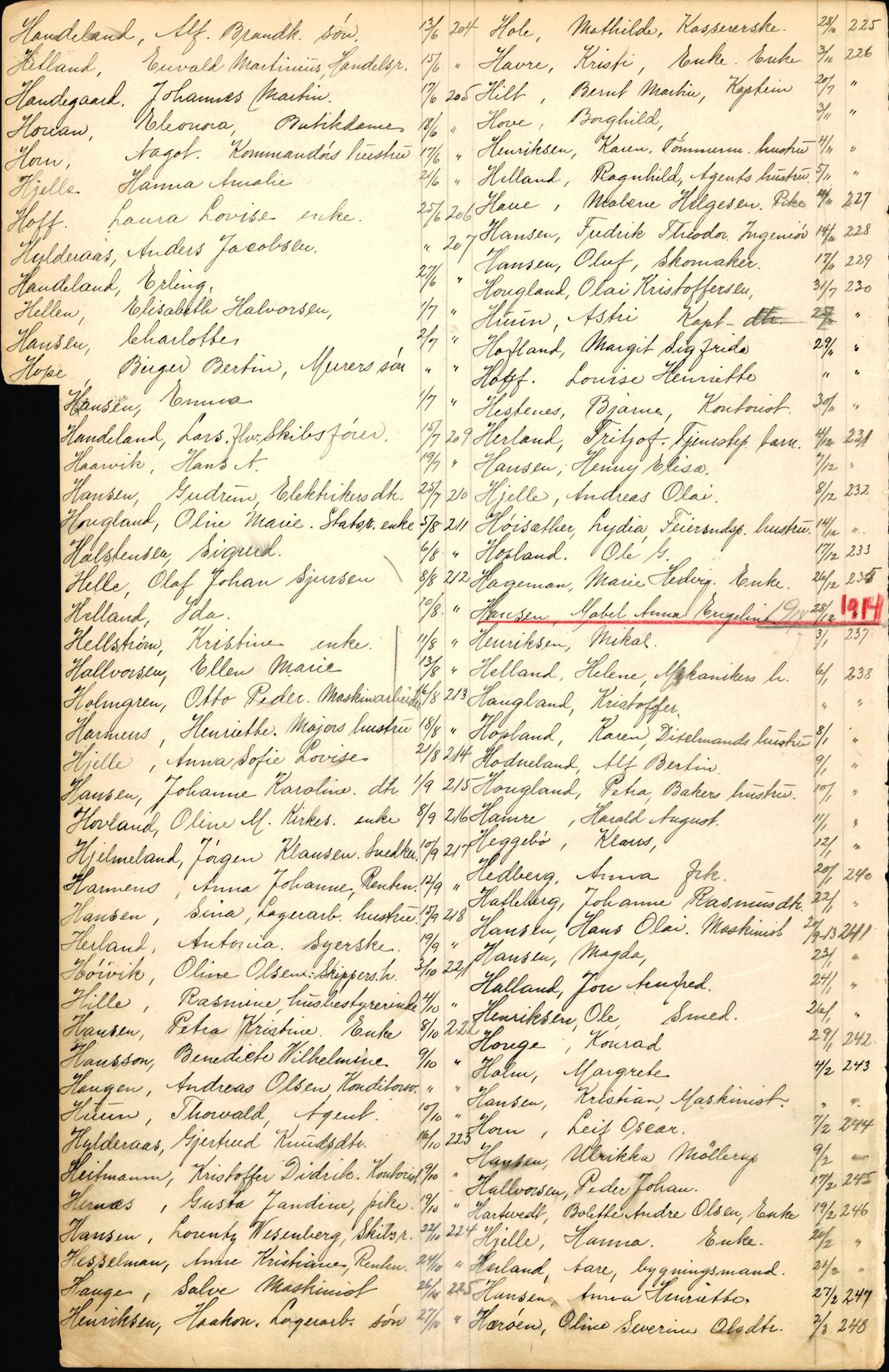 Byfogd og Byskriver i Bergen, SAB/A-3401/06/06Nb/L0002: Register til dødsfalljournaler, 1911-1927, p. 64