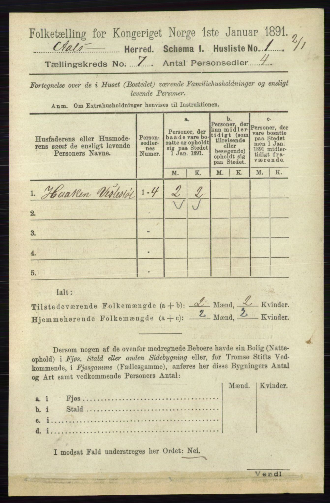 RA, 1891 census for 0619 Ål, 1891, p. 1782