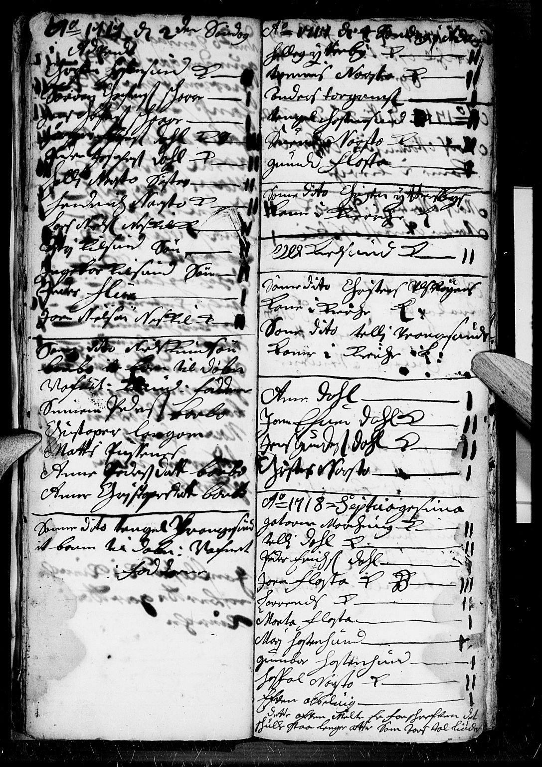 Dypvåg sokneprestkontor, AV/SAK-1111-0007/F/Fb/Fba/L0003: Parish register (copy) no. B 3, 1715-1738, p. 28