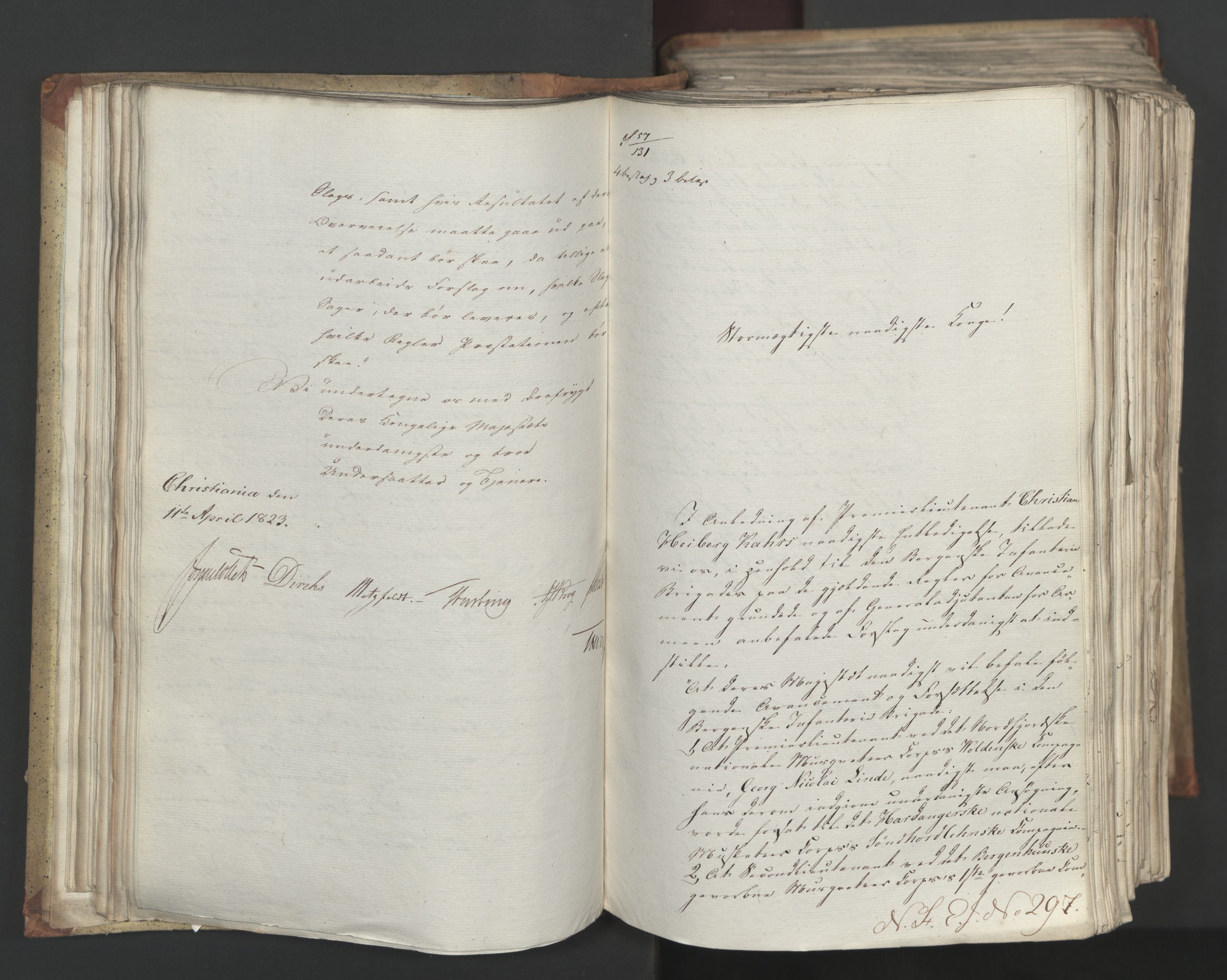 Statsrådsavdelingen i Stockholm, AV/RA-S-1003/D/Da/L0034: Regjeringsinnstillinger nr. 275-540, 1823, p. 85