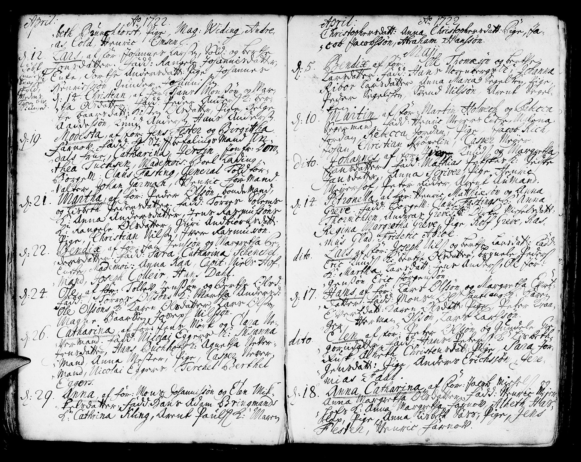 Korskirken sokneprestembete, SAB/A-76101/H/Haa/L0004: Parish register (official) no. A 4, 1720-1750, p. 22
