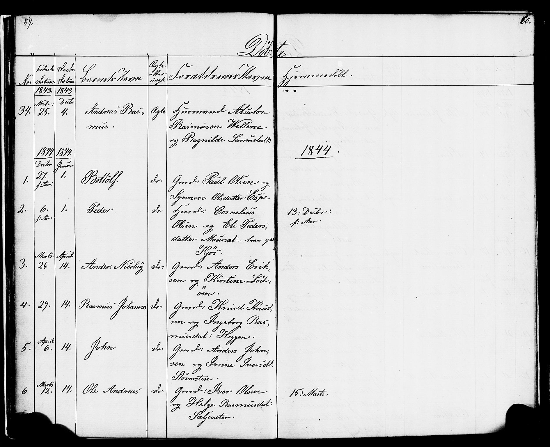 Hornindal sokneprestembete, SAB/A-82401/H/Haa/Haaa/L0001: Parish register (official) no. A 1, 1837-1866, p. 60-61