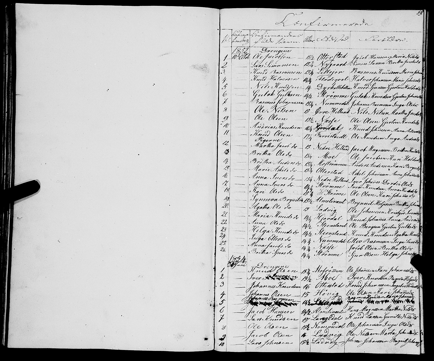 Osterfjorden Soknepresembete, SAB/A-77301: Parish register (copy) no. B 1, 1851-1890, p. 59