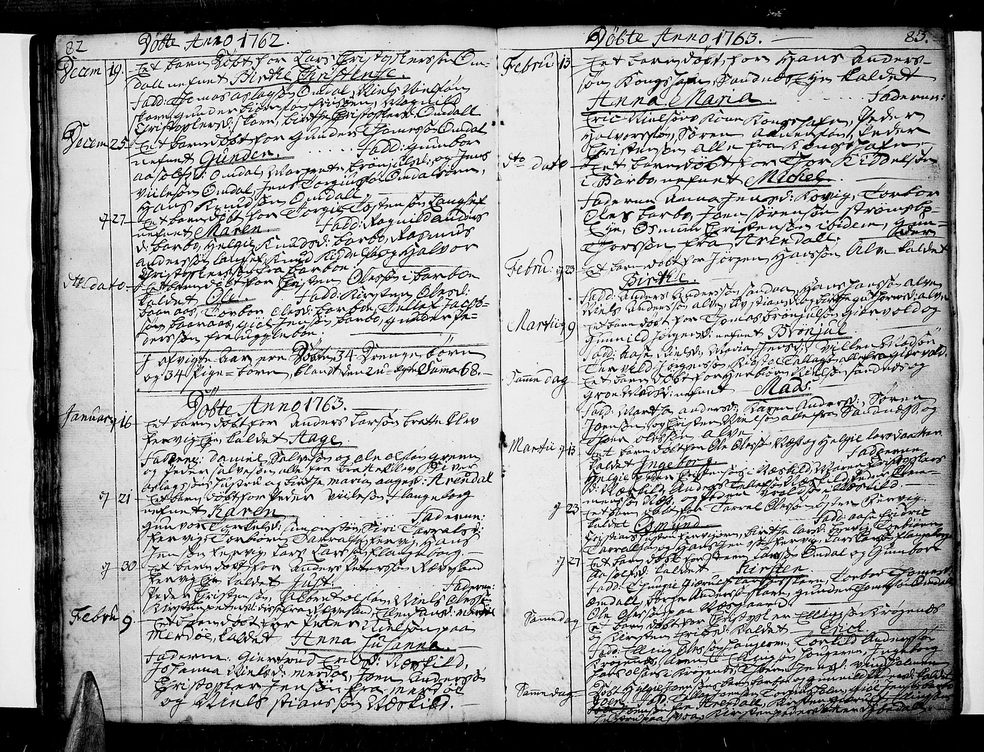 Tromøy sokneprestkontor, AV/SAK-1111-0041/F/Fa/L0001: Parish register (official) no. A 1, 1747-1793, p. 82-83