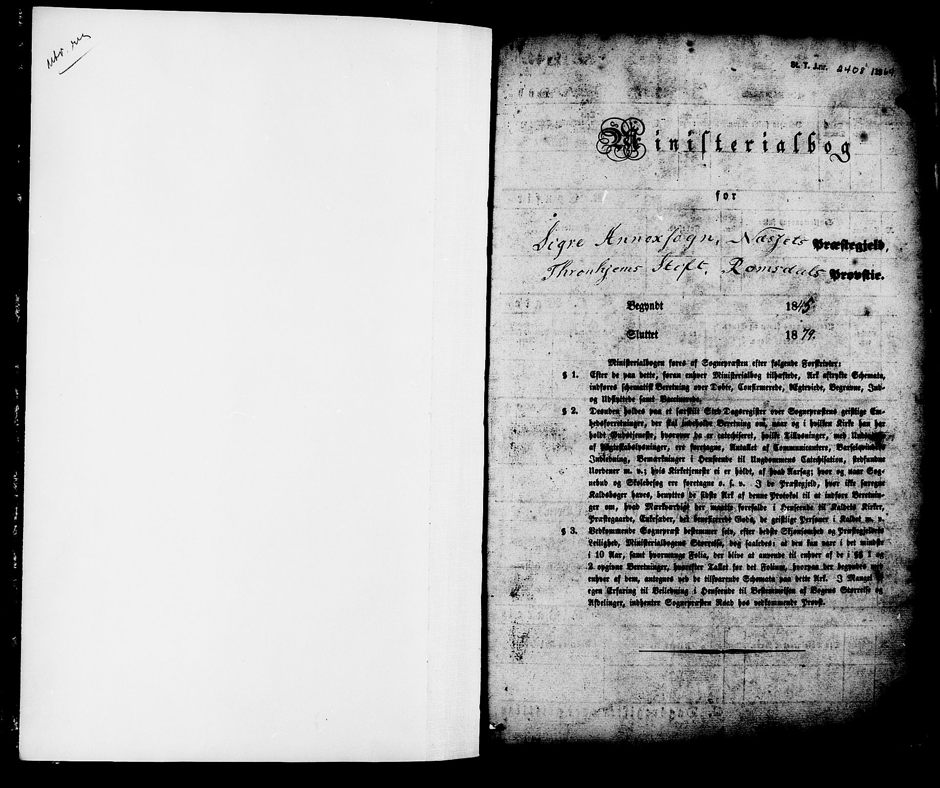 Ministerialprotokoller, klokkerbøker og fødselsregistre - Møre og Romsdal, SAT/A-1454/552/L0637: Parish register (official) no. 552A01, 1845-1879
