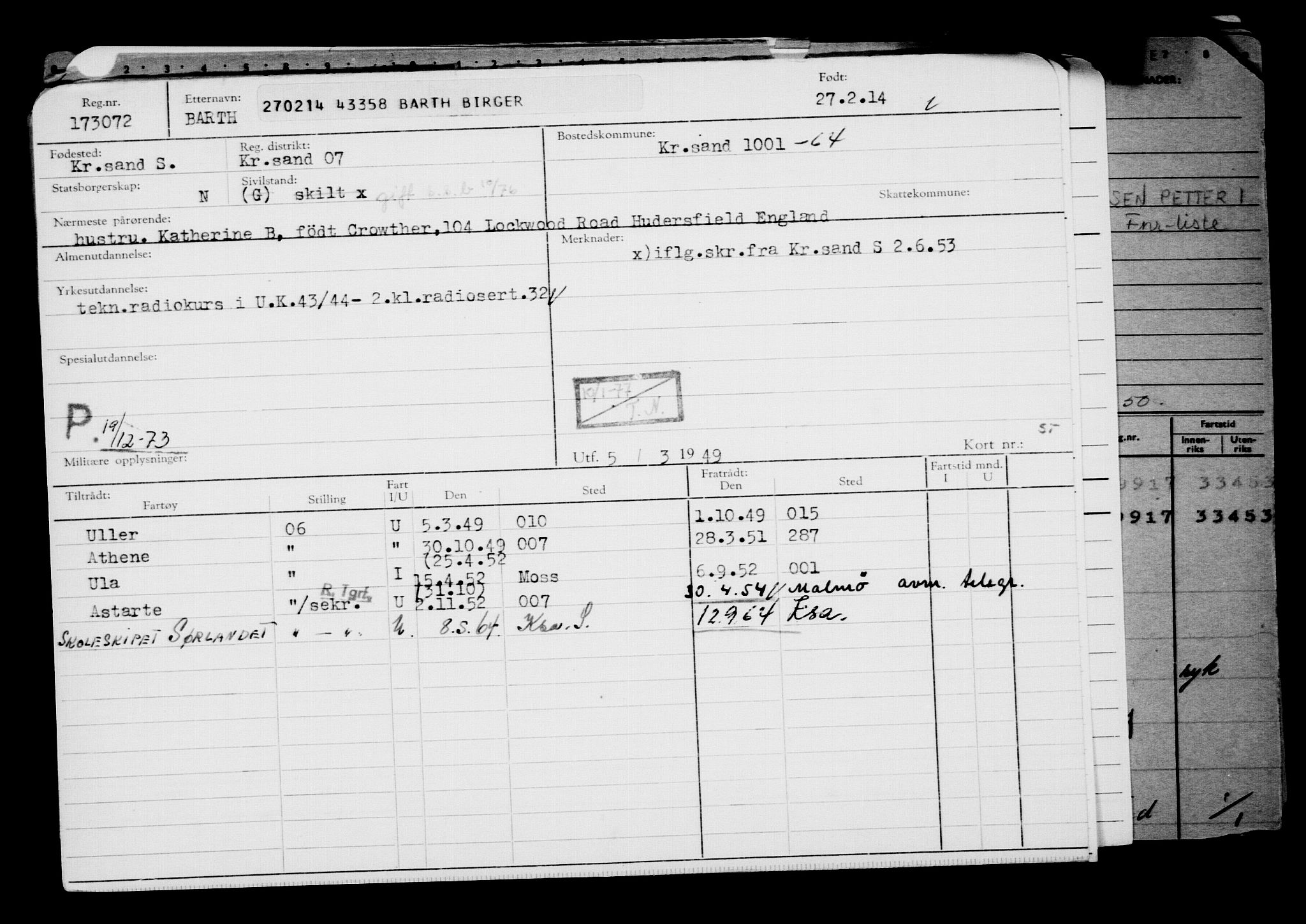 Direktoratet for sjømenn, AV/RA-S-3545/G/Gb/L0118: Hovedkort, 1914, p. 837