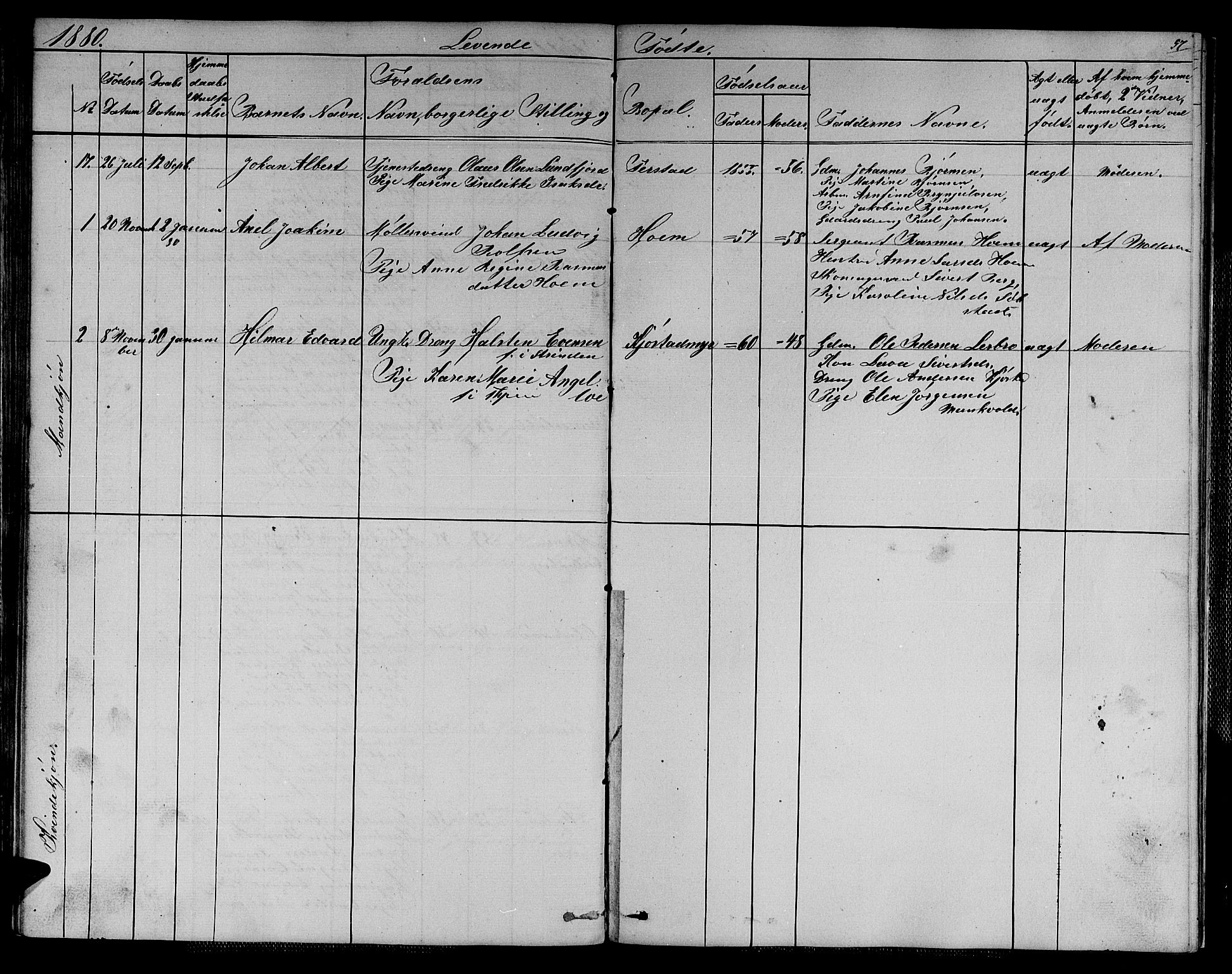 Ministerialprotokoller, klokkerbøker og fødselsregistre - Sør-Trøndelag, SAT/A-1456/611/L0353: Parish register (copy) no. 611C01, 1854-1881, p. 57