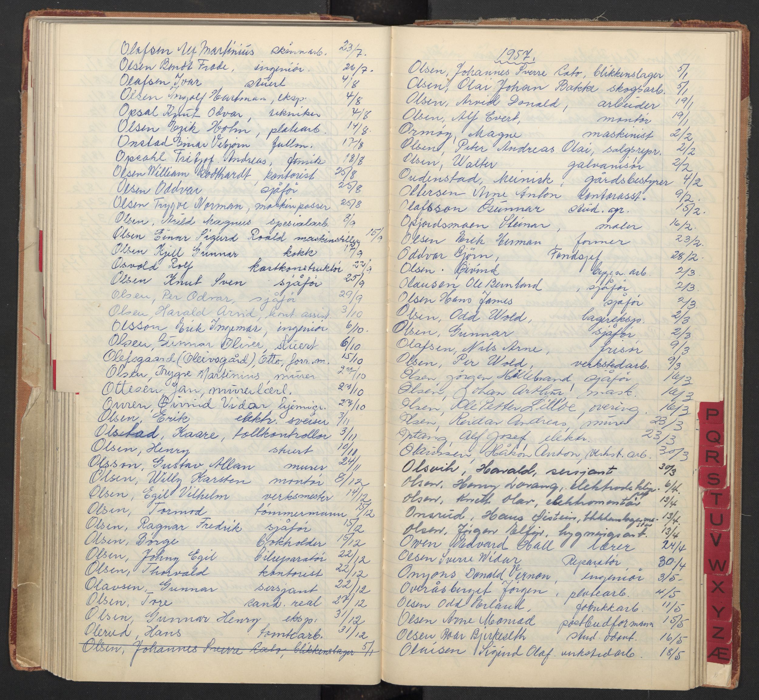 Oslo byfogd avd. I, AV/SAO-A-10220/L/La/L0009: Vigselsregister, 1955-1958, p. 104