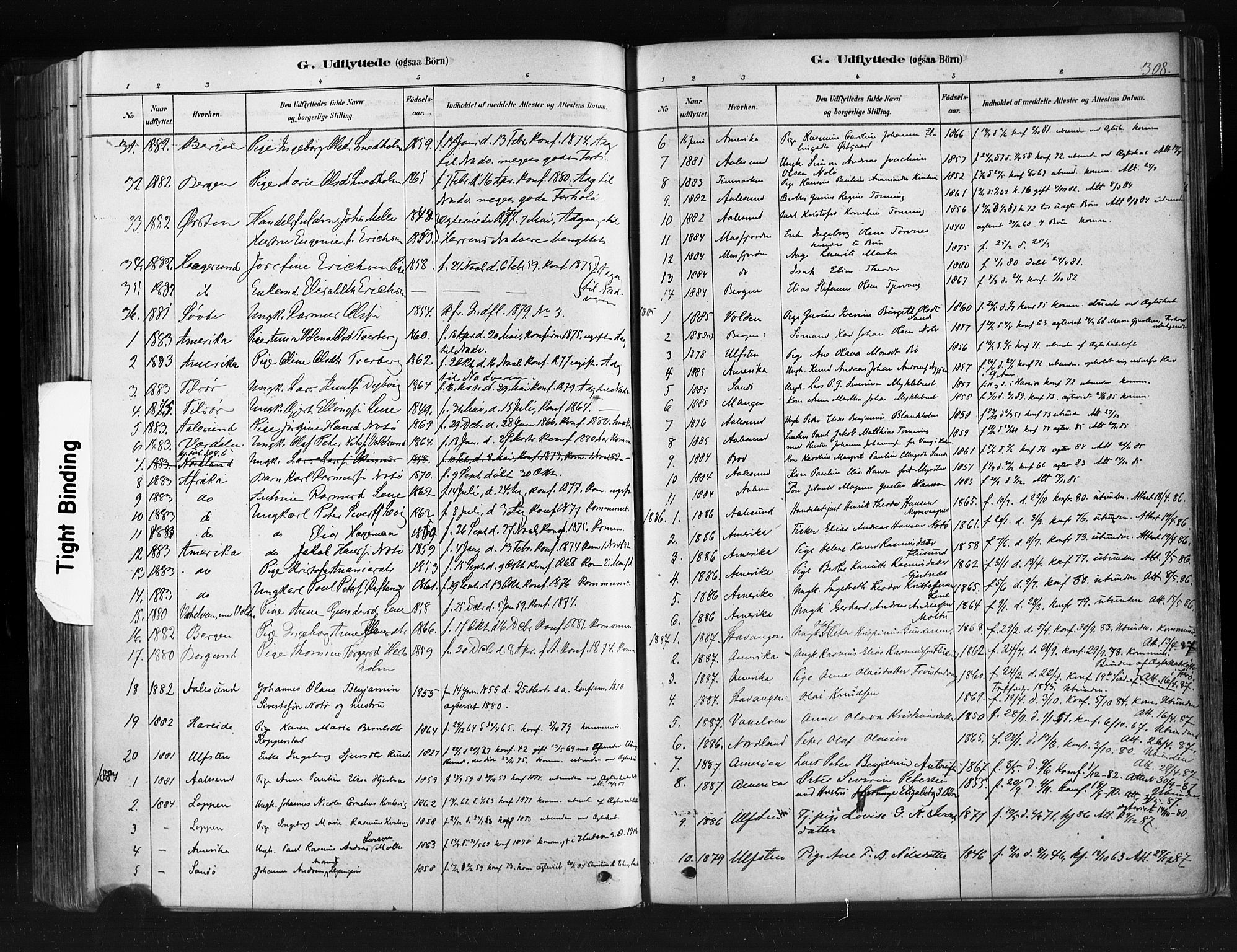 Ministerialprotokoller, klokkerbøker og fødselsregistre - Møre og Romsdal, SAT/A-1454/507/L0073: Parish register (official) no. 507A08, 1878-1904, p. 308