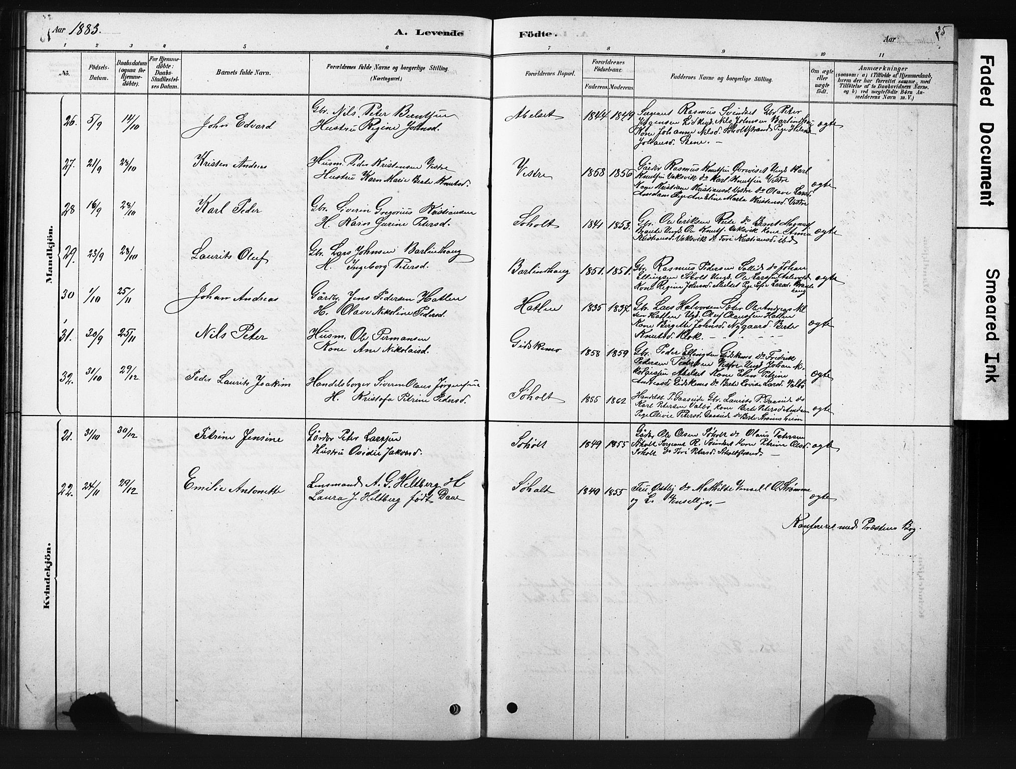 Ministerialprotokoller, klokkerbøker og fødselsregistre - Møre og Romsdal, SAT/A-1454/522/L0326: Parish register (copy) no. 522C05, 1878-1890, p. 35