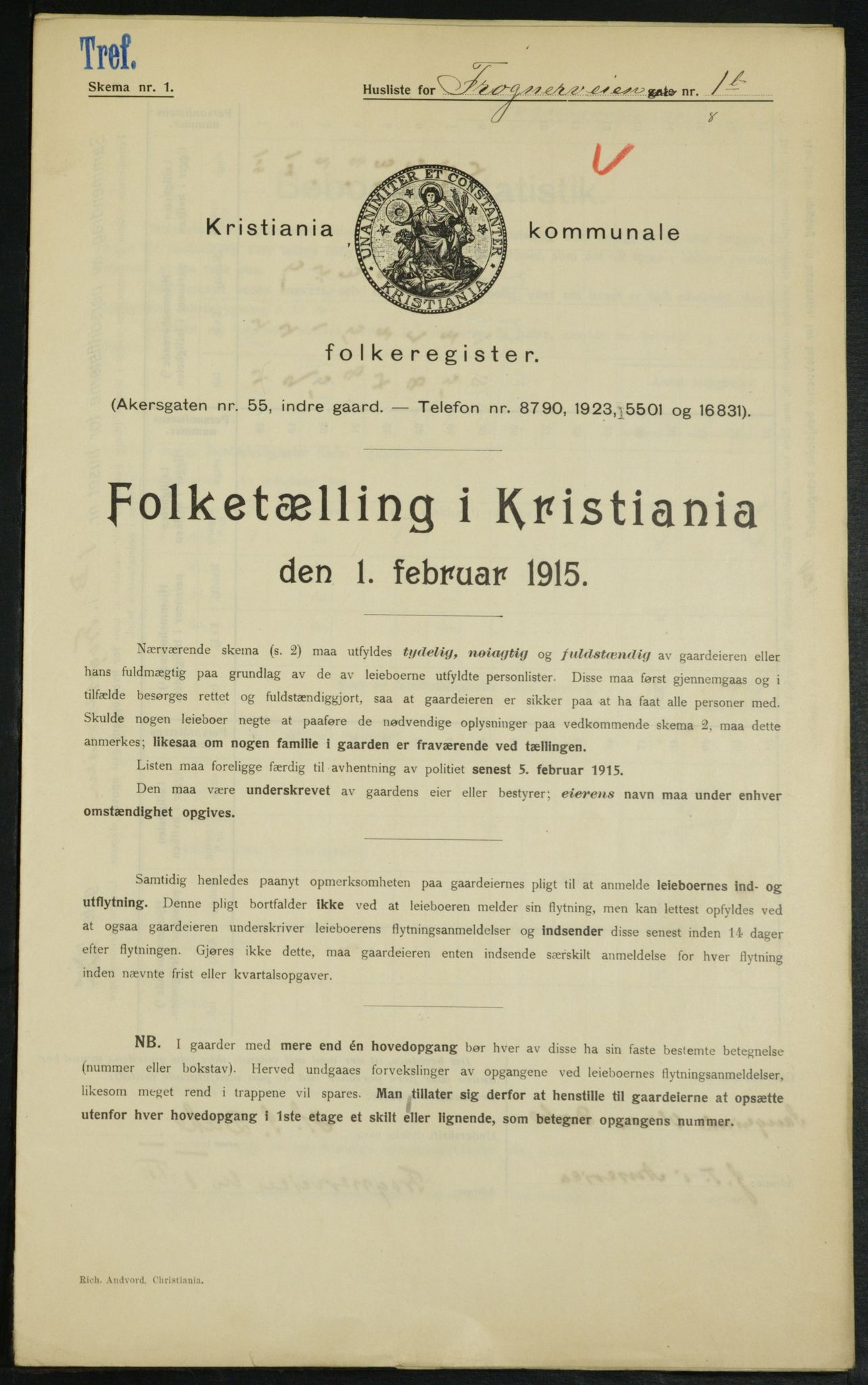 OBA, Municipal Census 1915 for Kristiania, 1915, p. 26785