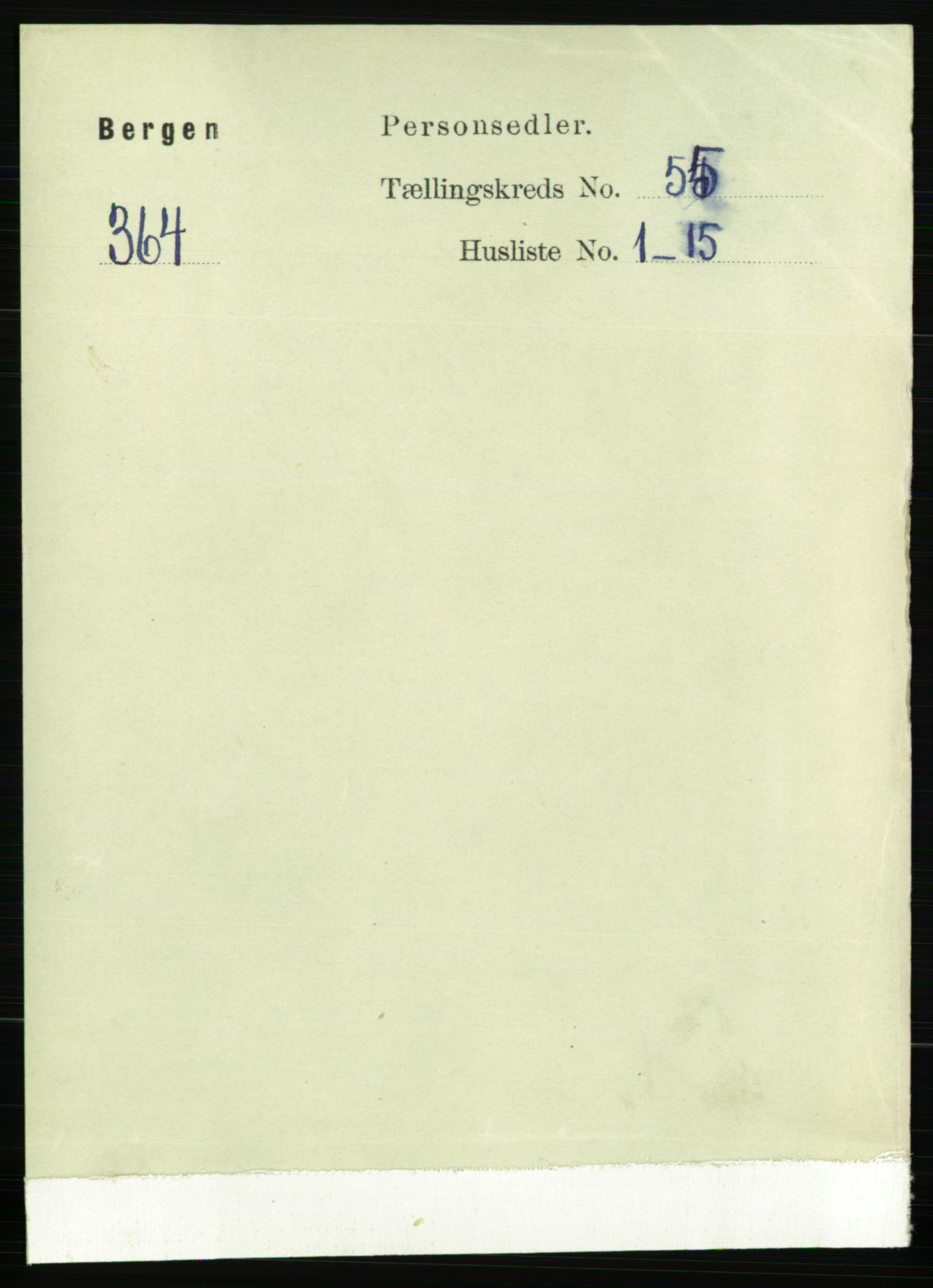 RA, 1891 Census for 1301 Bergen, 1891, p. 63707